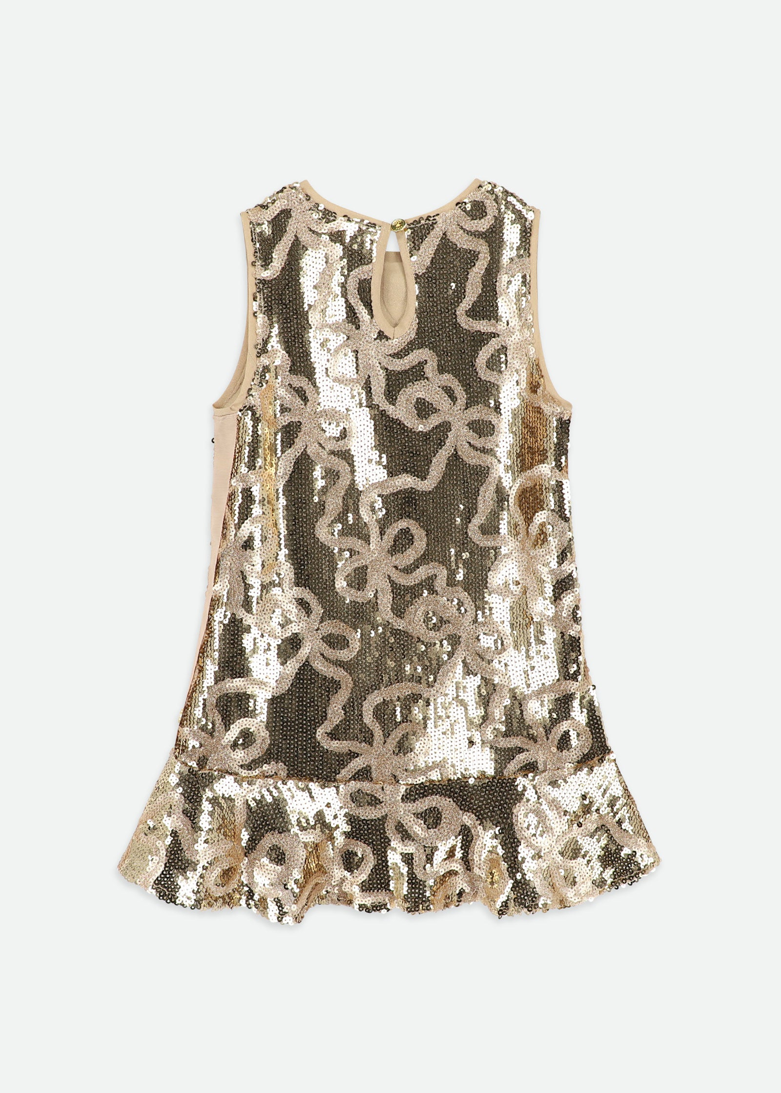 Bonita All Over Sequin Bow Dress Gold