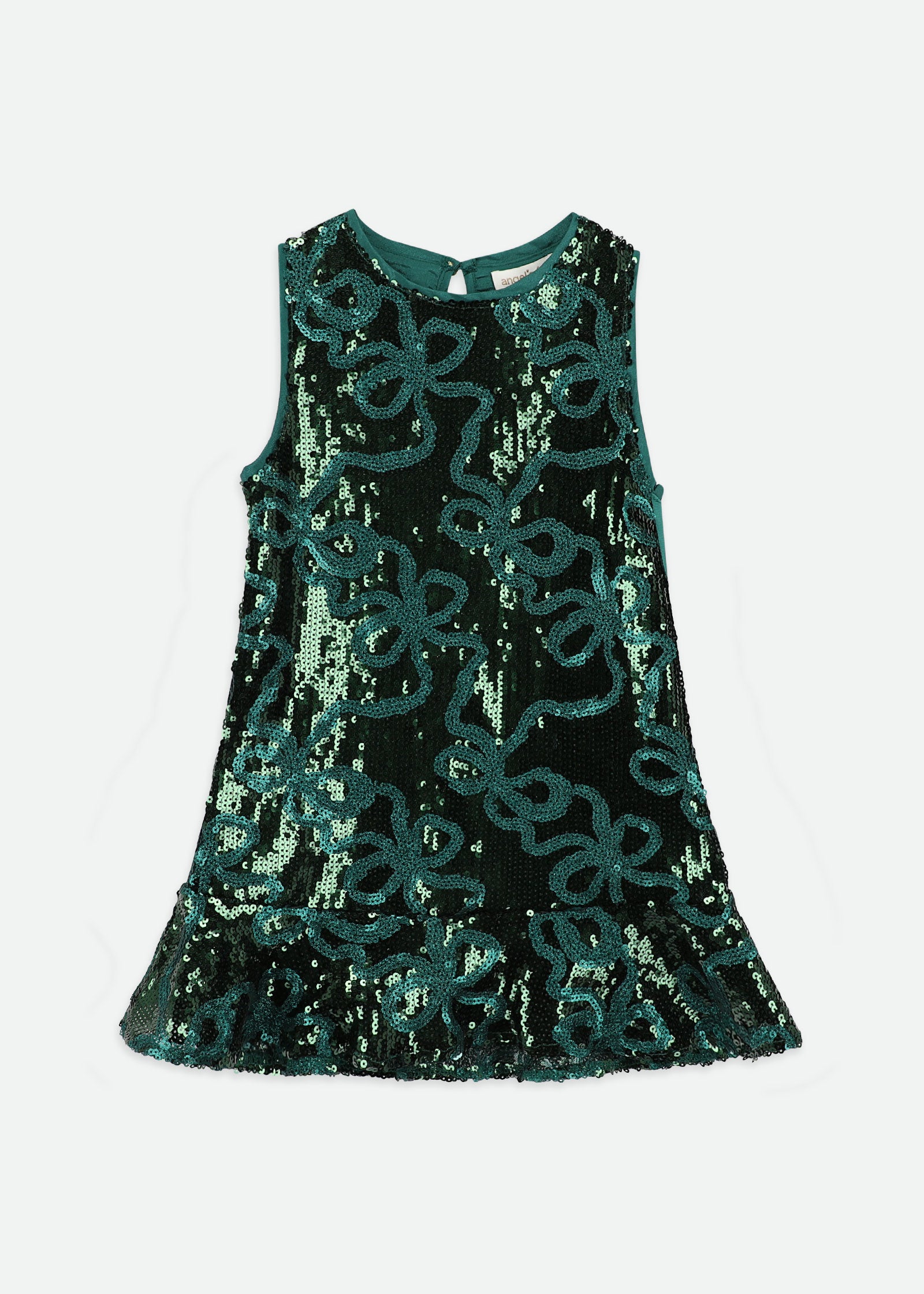 Bonita All Over Sequin Bow Dress Green