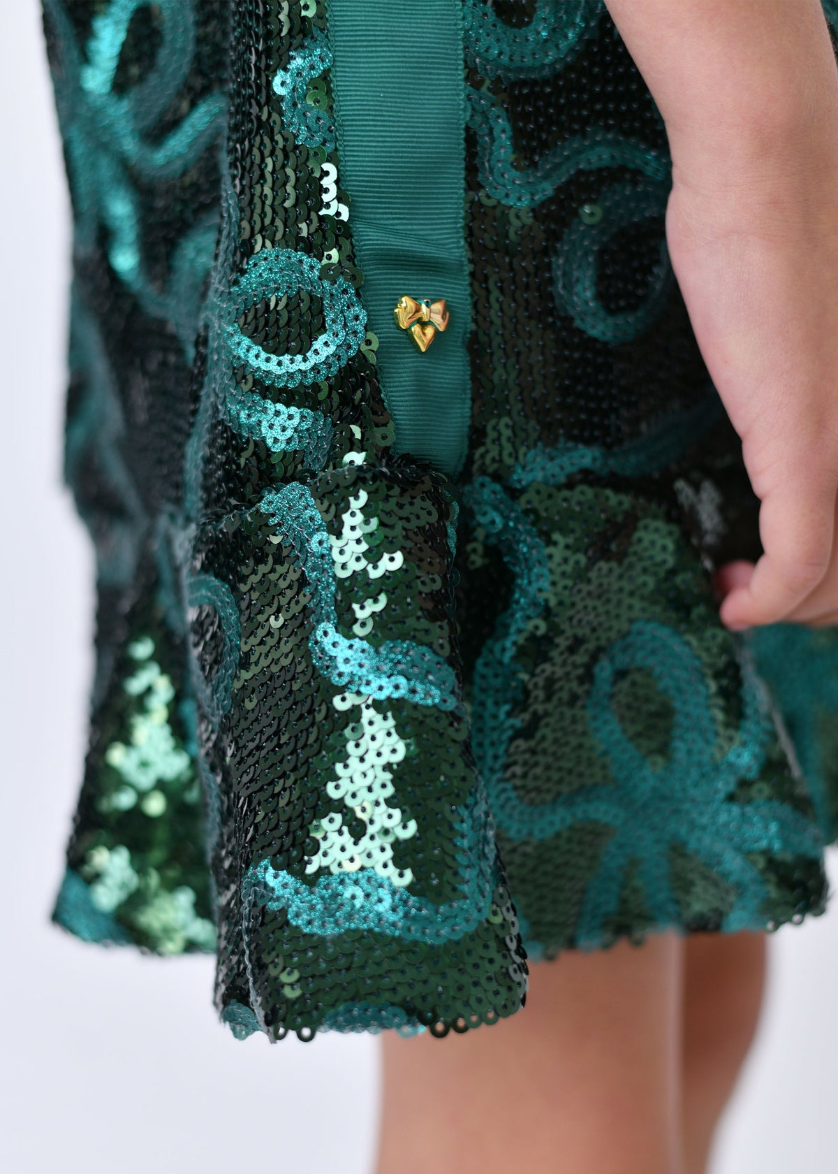 Bonita All Over Sequin Bow Dress Green