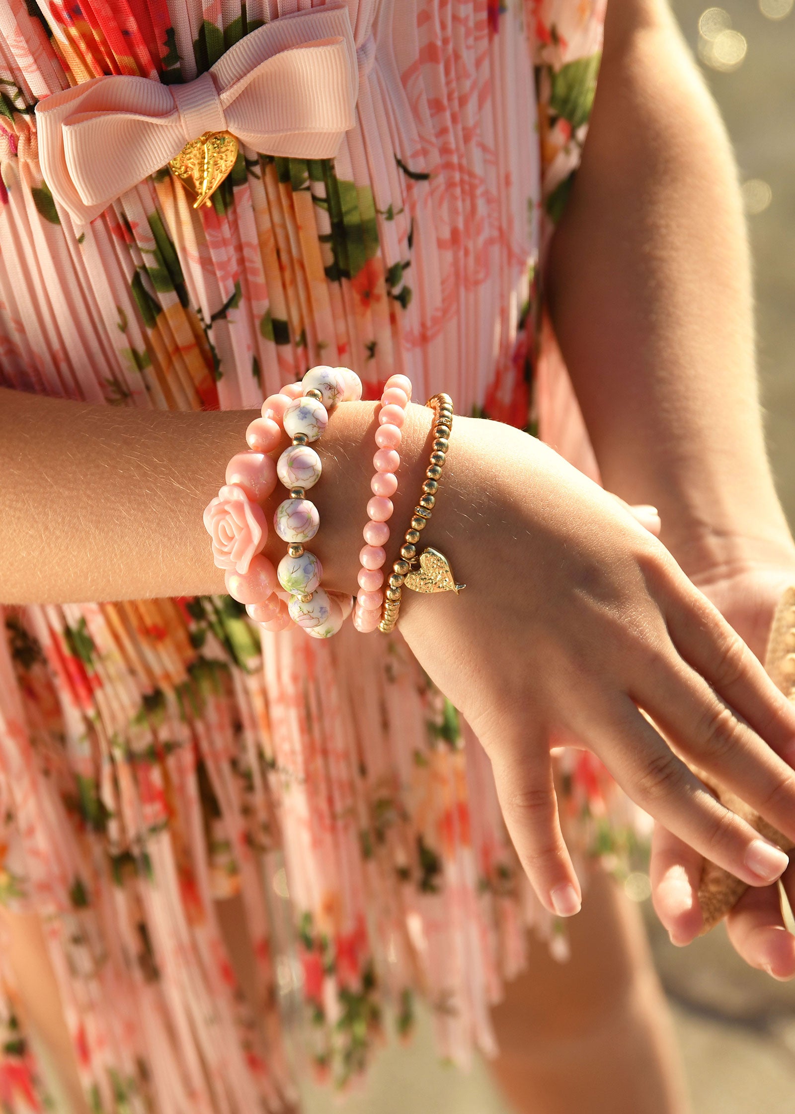 Rose Bracelet Set Peach