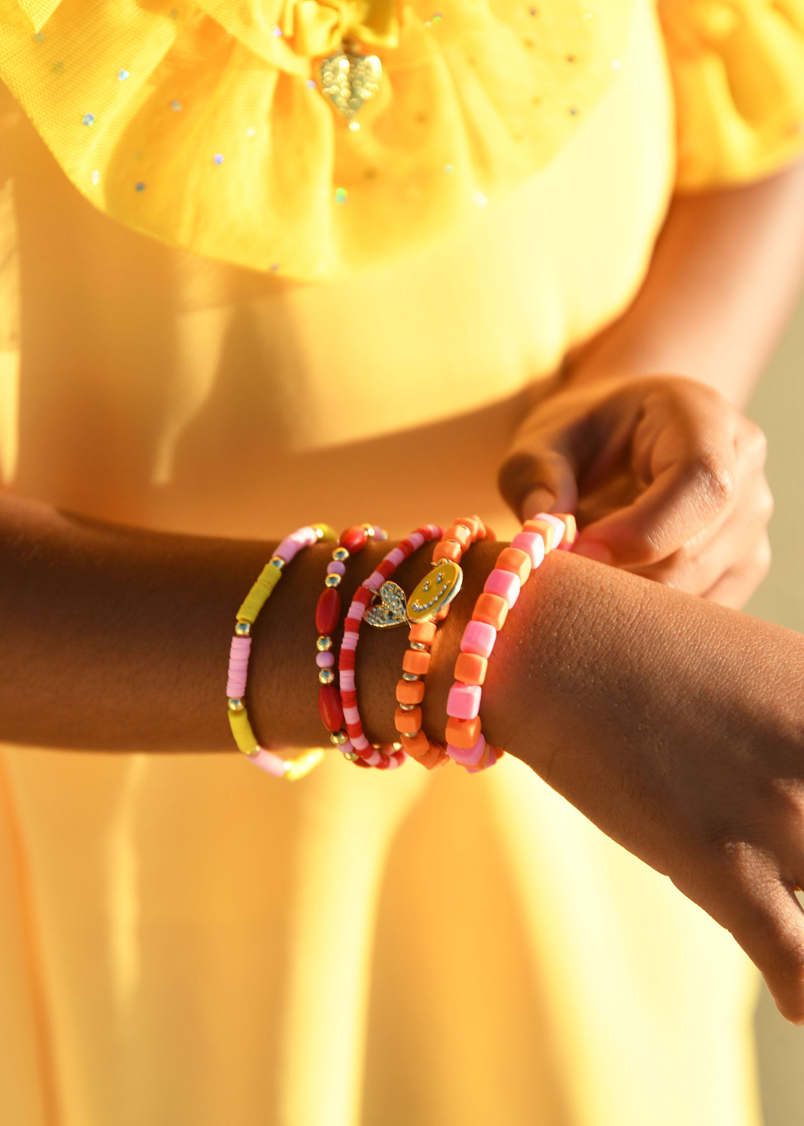 Beach Party Bracelet Set Pink/Red