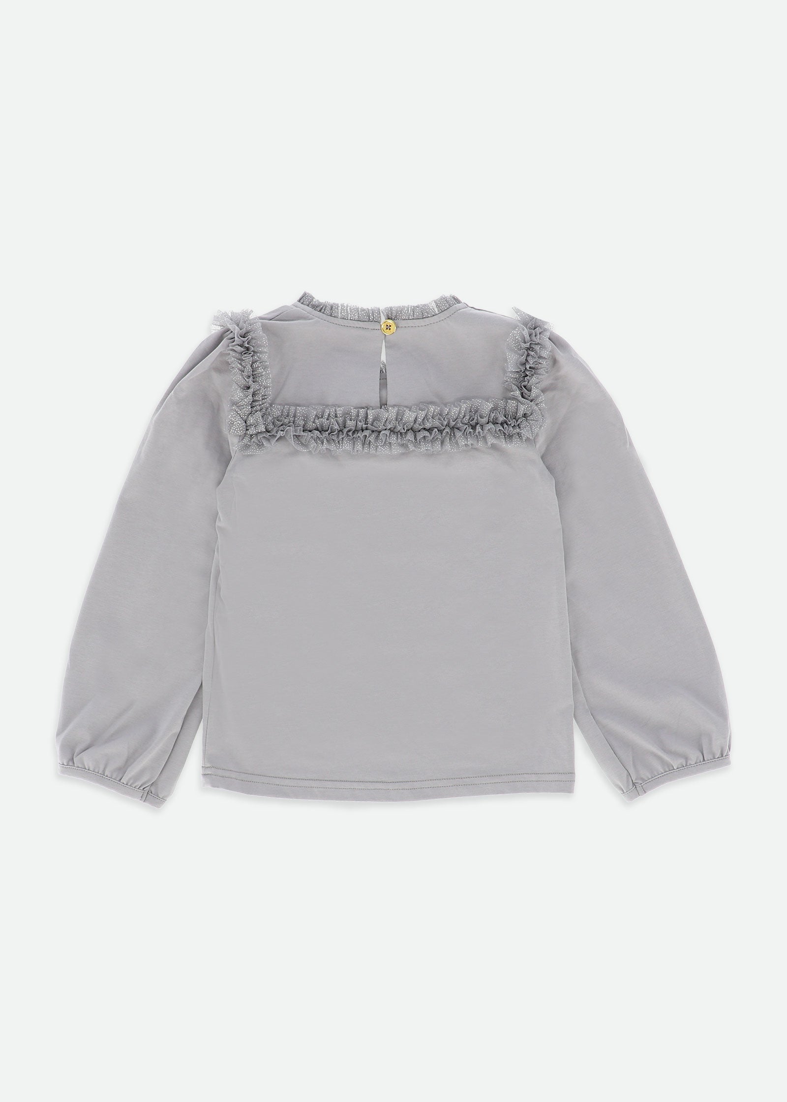 Brandie Tulle Trim Top Grey