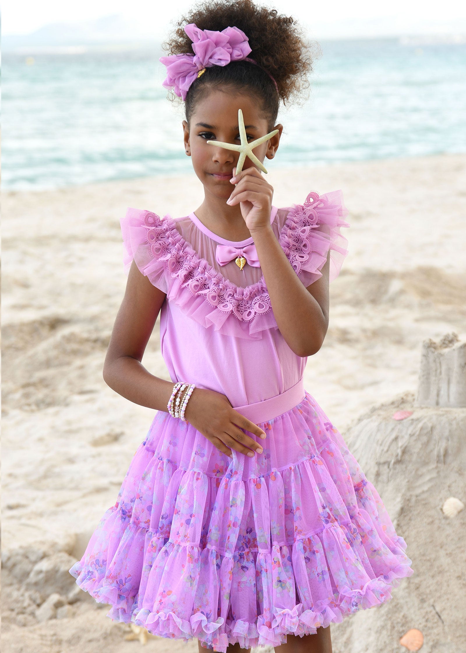 Pixie Splash Flower Tutu Skirt Orchid – Angel's Face