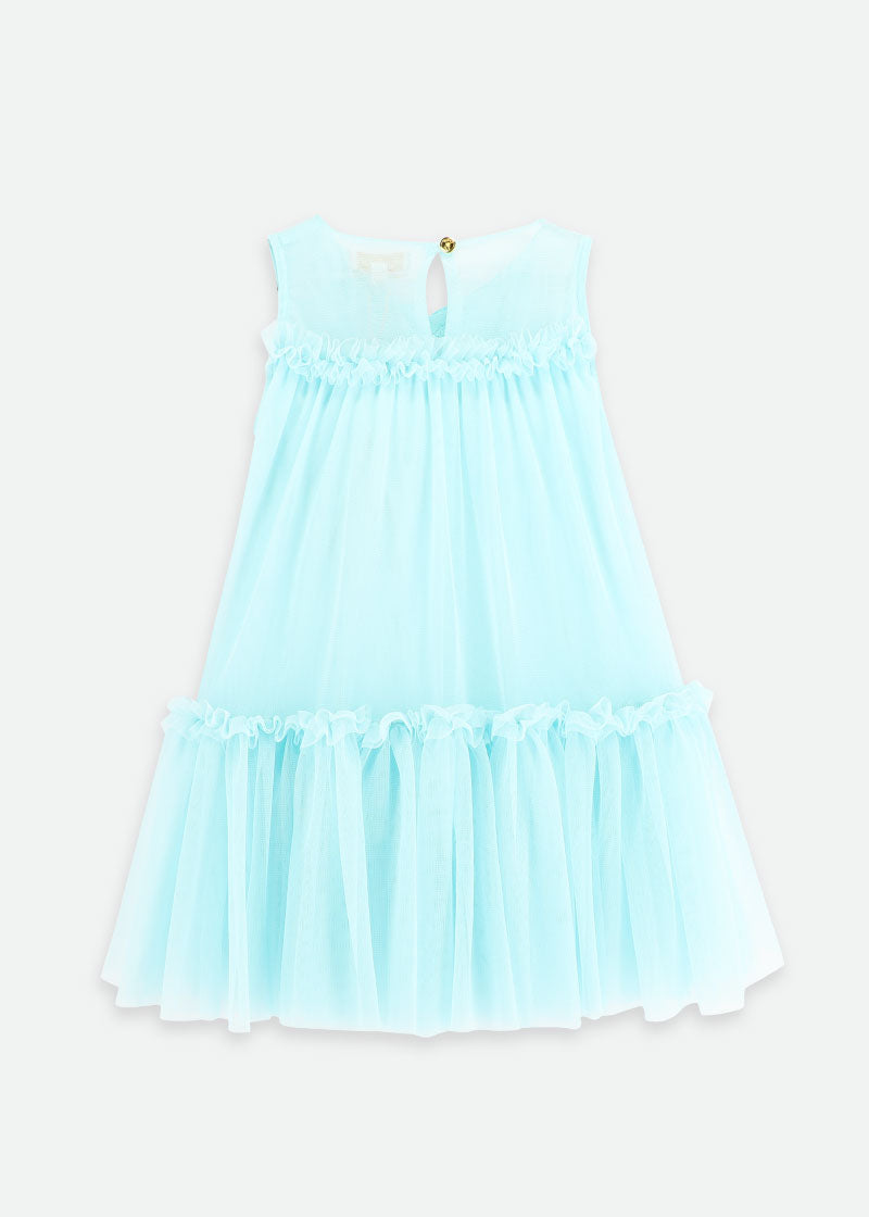 Caria Sleeveless Butterfly Dress Aqua