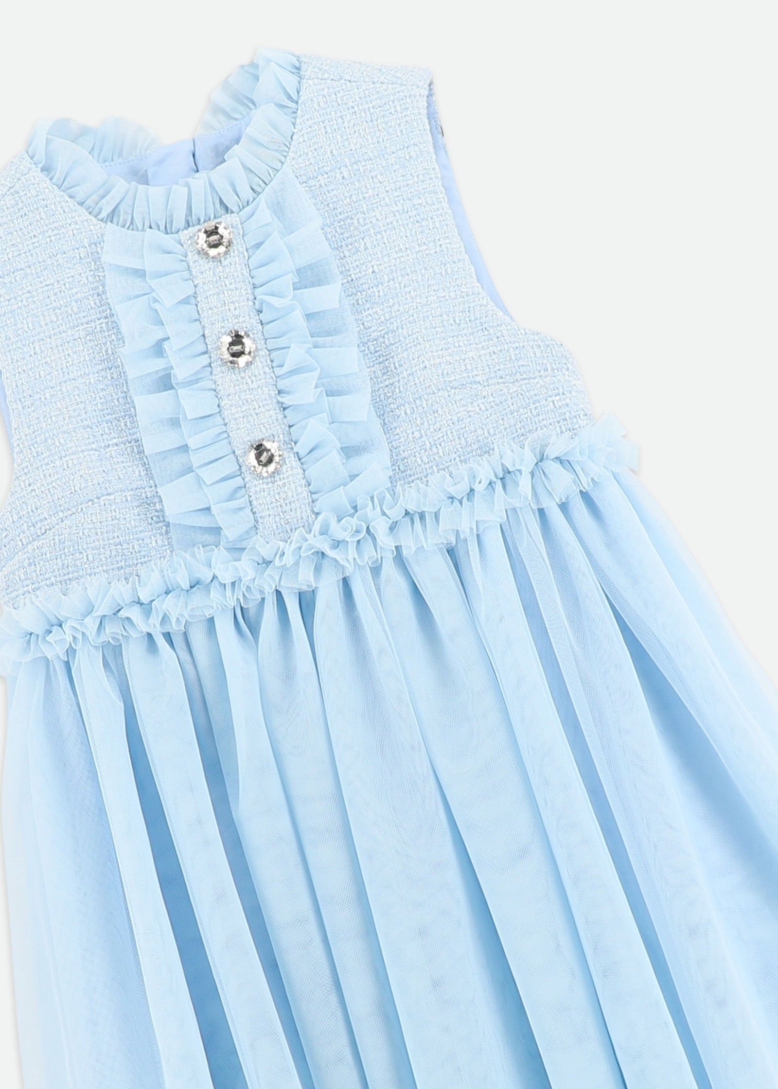 Carla Woven Dress With Tulle Skirt Pretty Blue