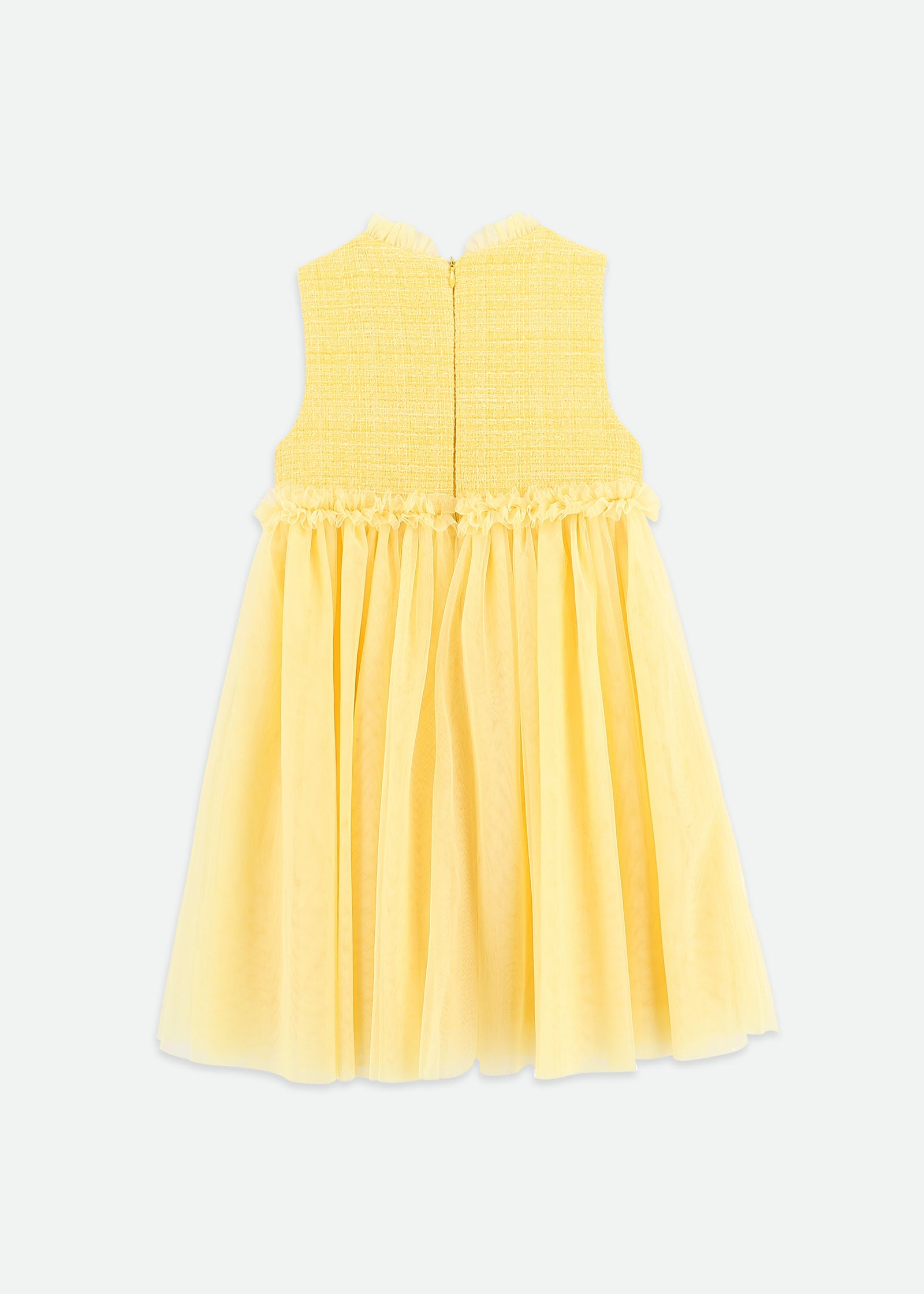 Carla Woven Dress With Tulle Skirt Yellow