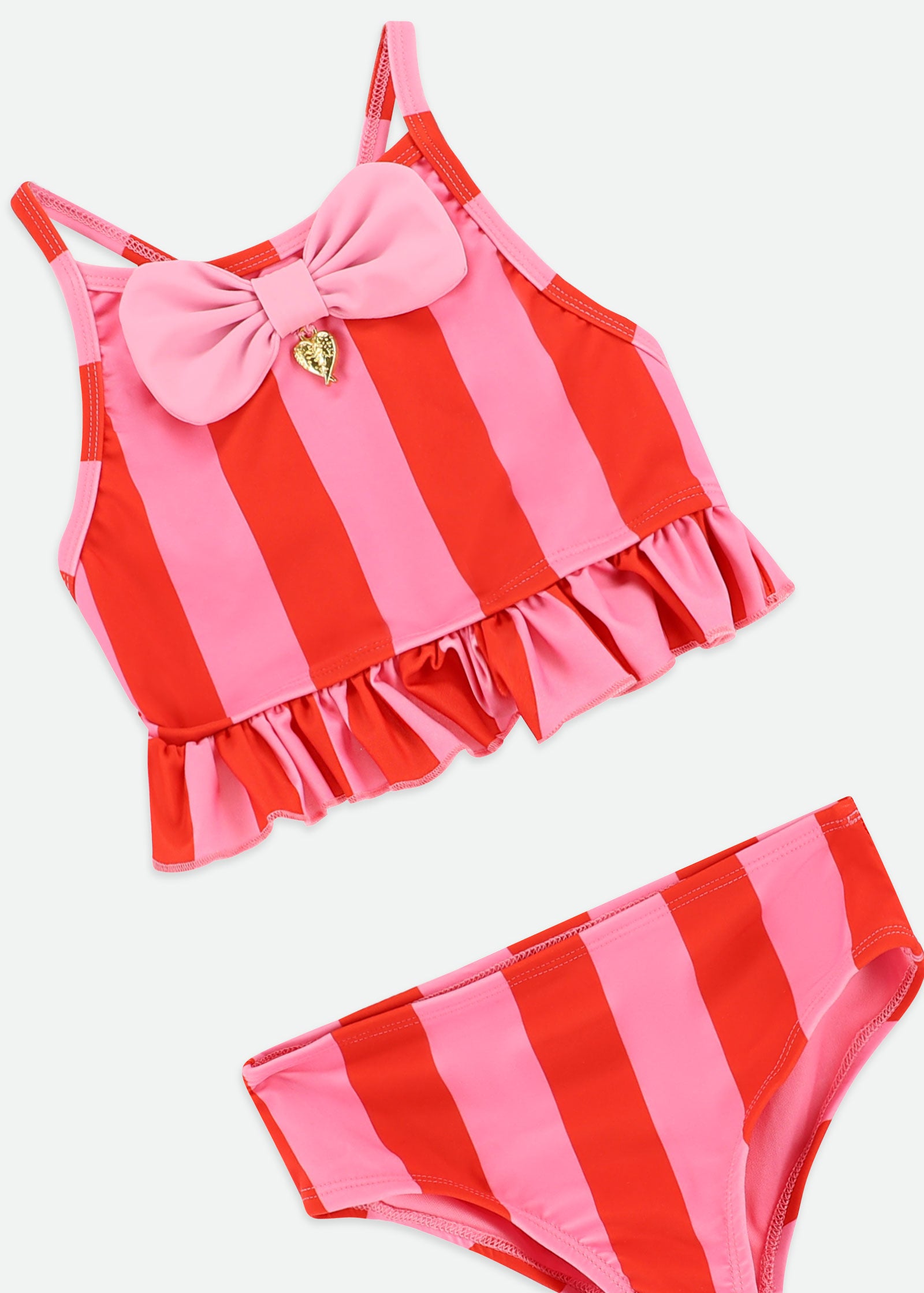 Carly Striped Bikini Pink/Red