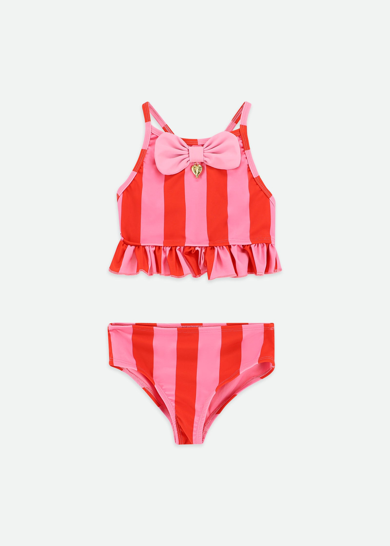 Carly Striped Bikini Pink/Red