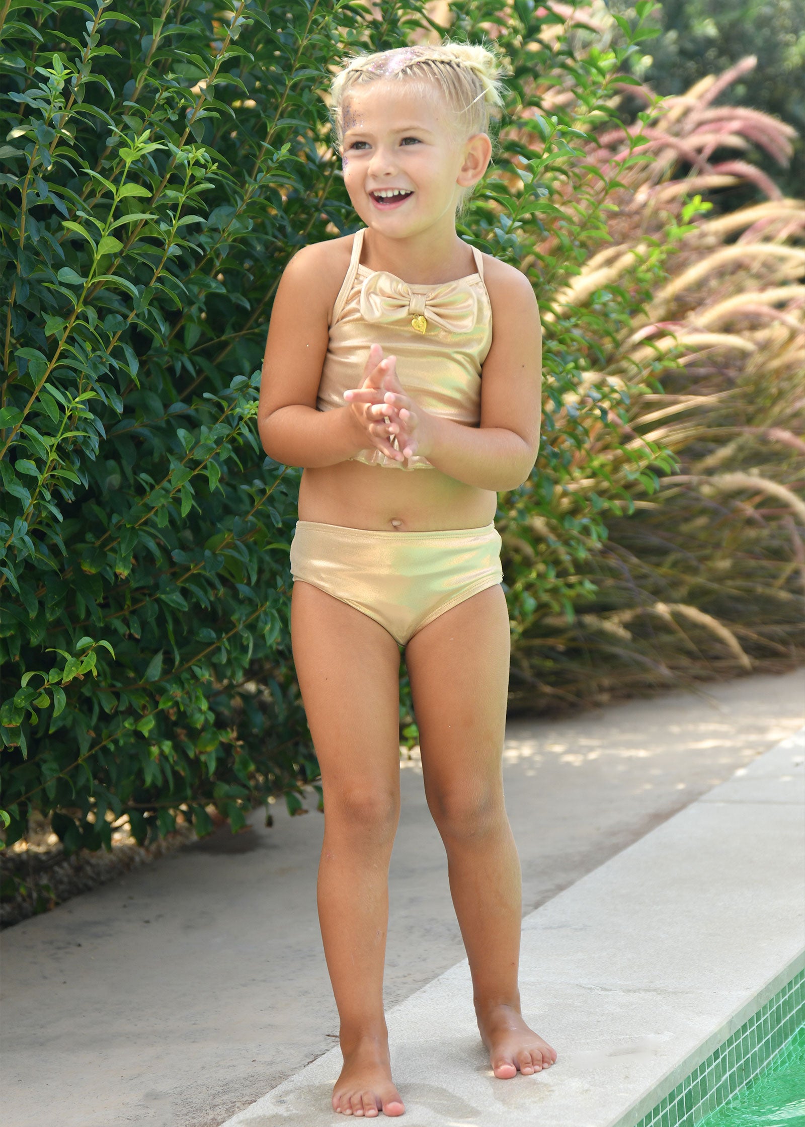 Carly Metallic Bikini Gold