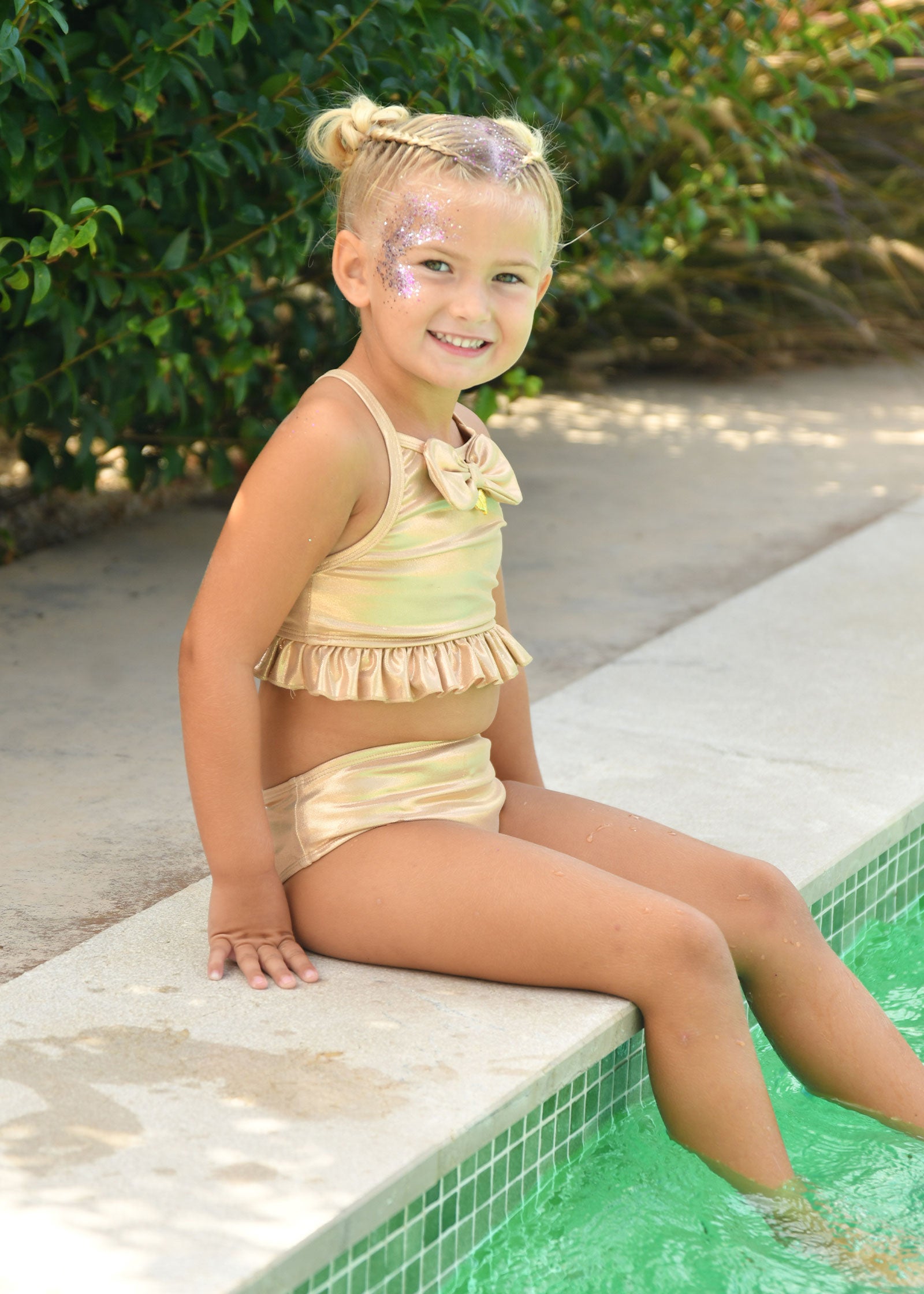 Carly Metallic Bikini Gold