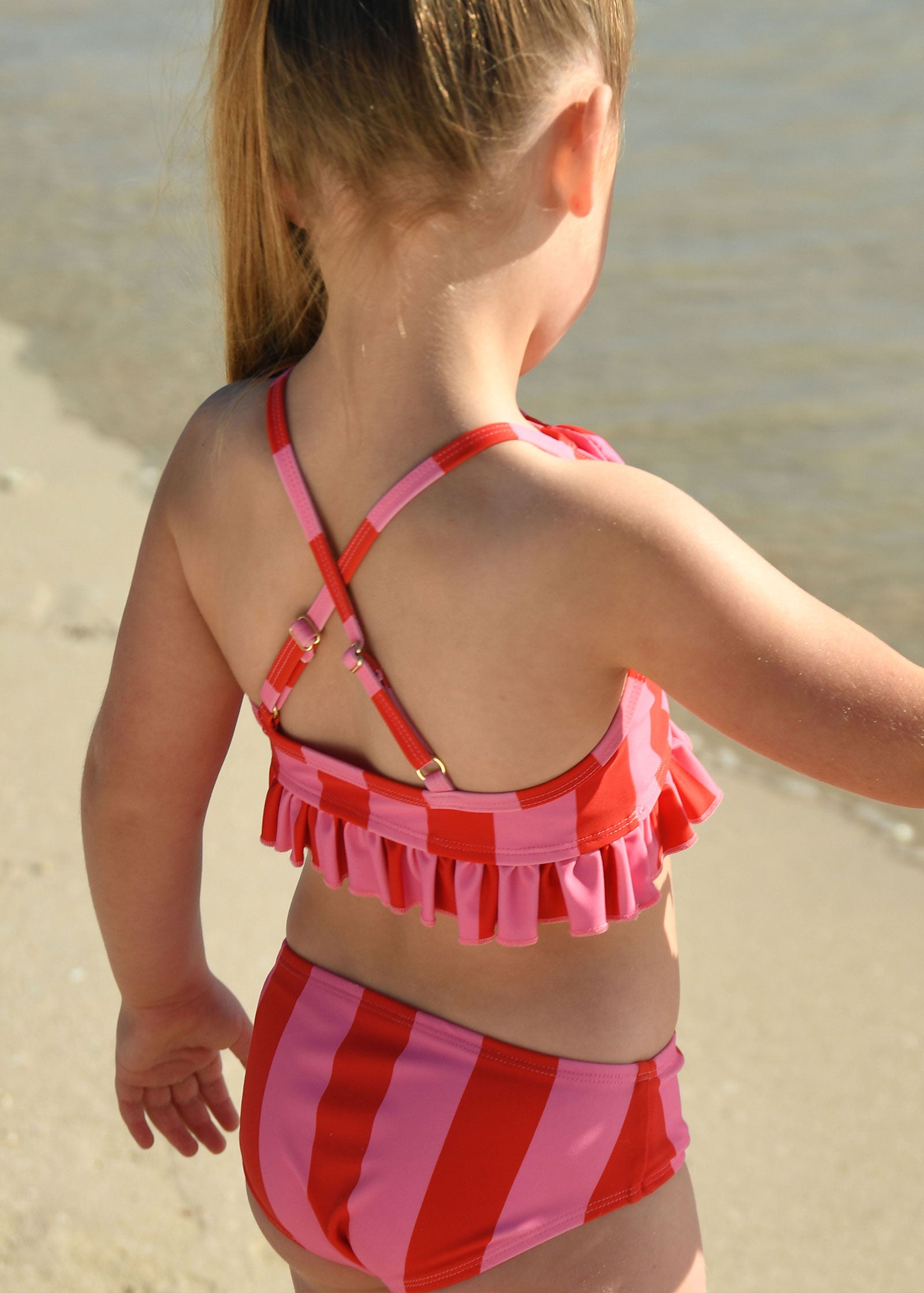 Carly Striped Bikini Pink/Red