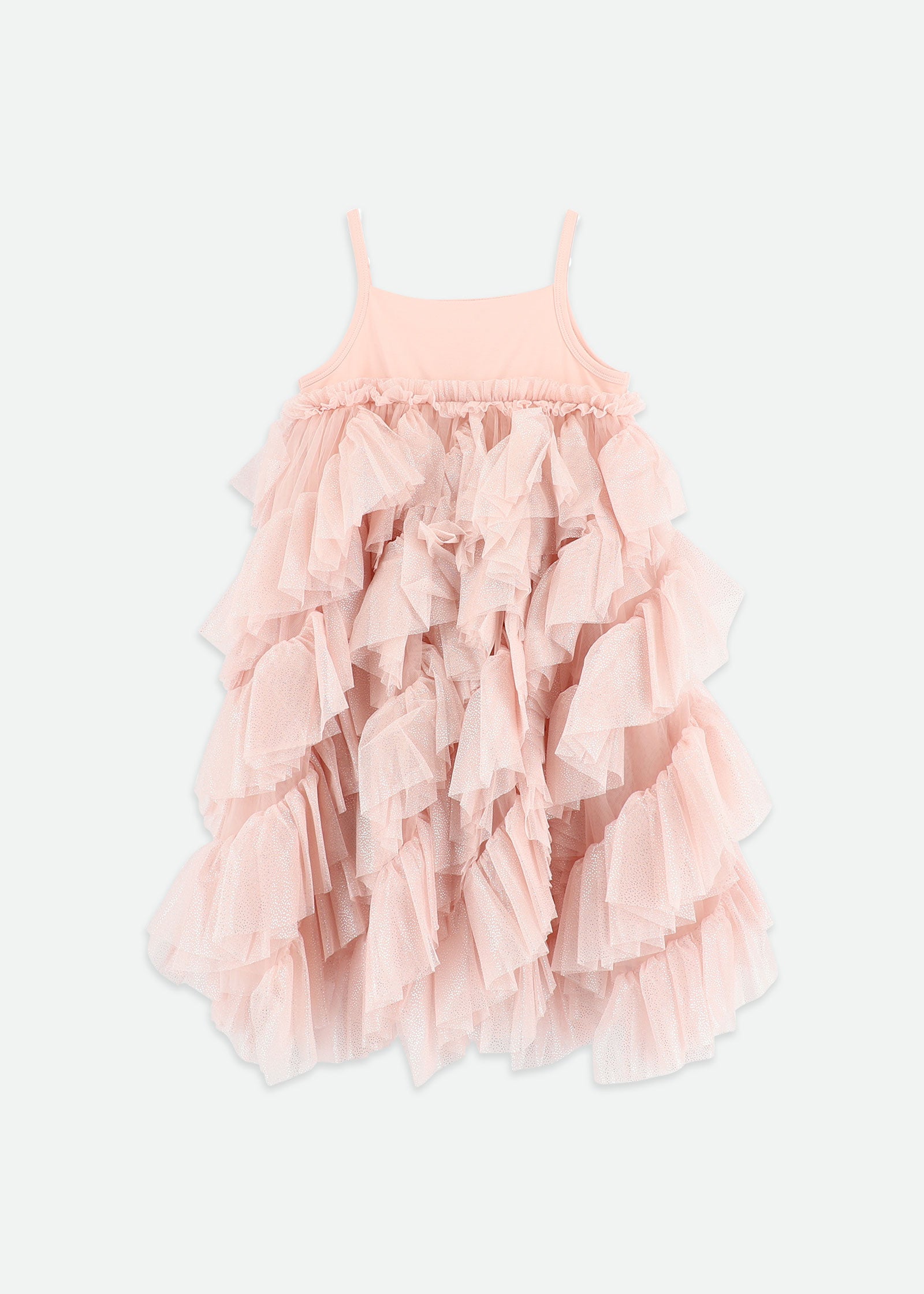 Cascade Waterfall Sparkle Tulle Dress Sweet Blush