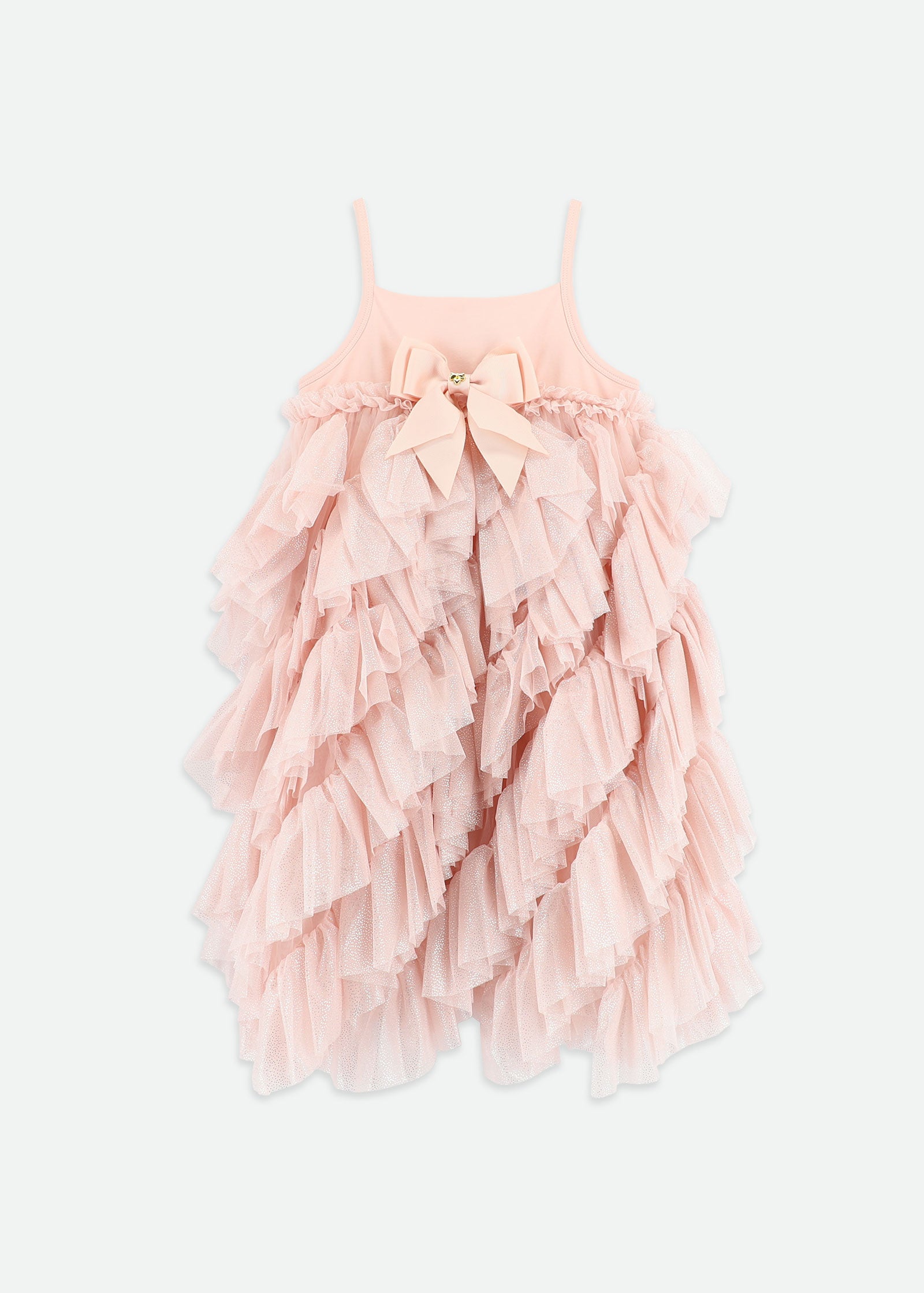 Cascade Waterfall Sparkle Tulle Dress Sweet Blush