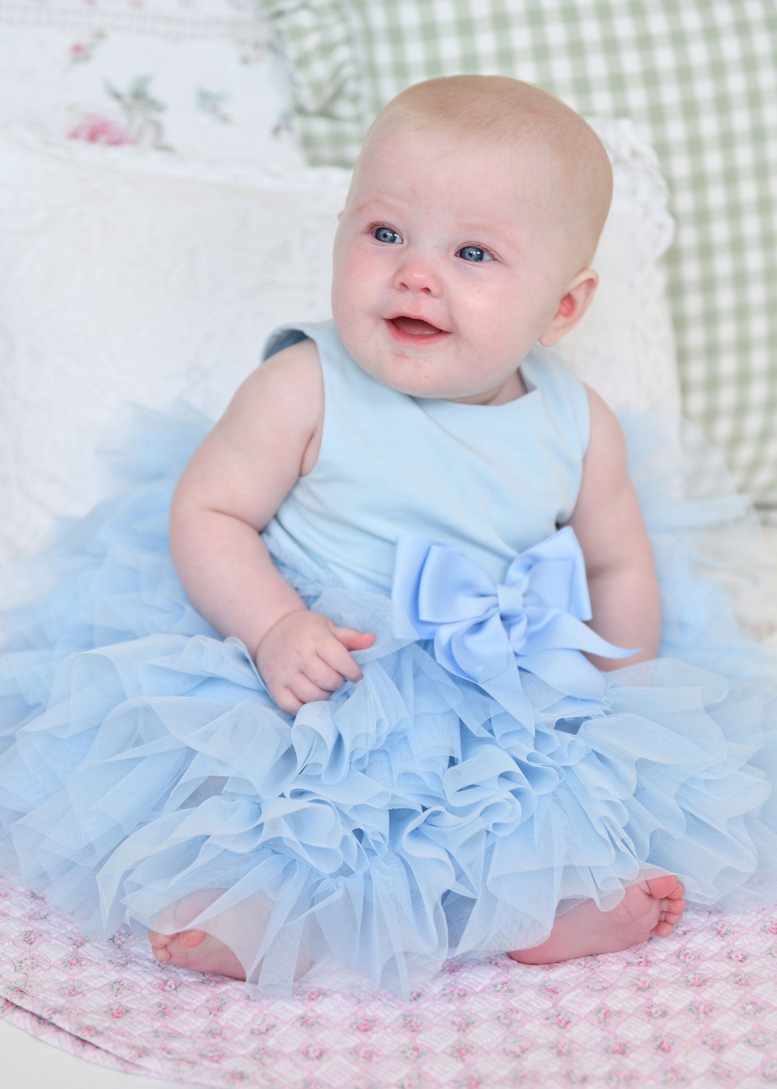Cascade Waterfall Tulle Baby Dress Pale Blue – Angel's Face
