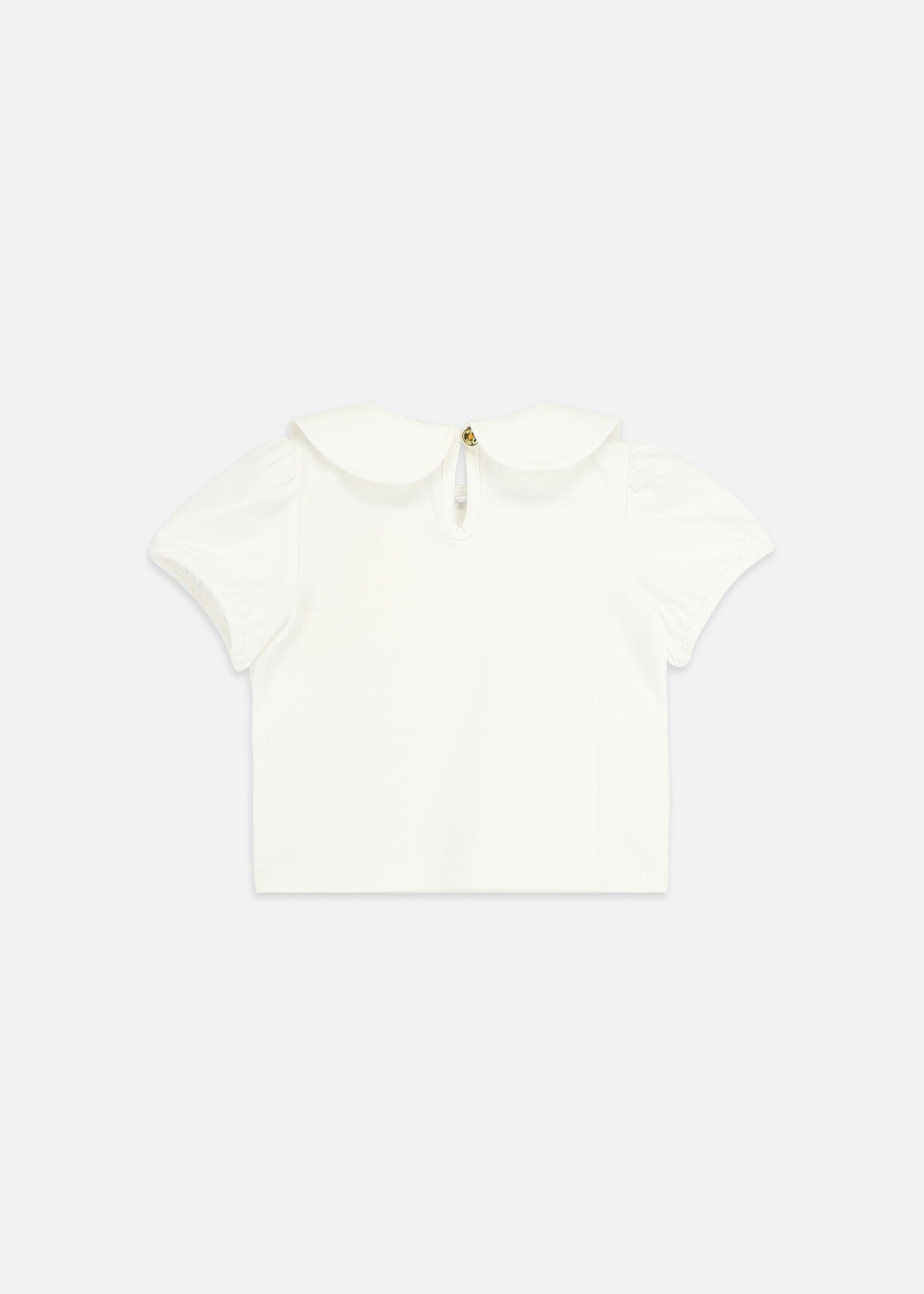 Cassie 3D Flower Collar Baby Top Snowdrop