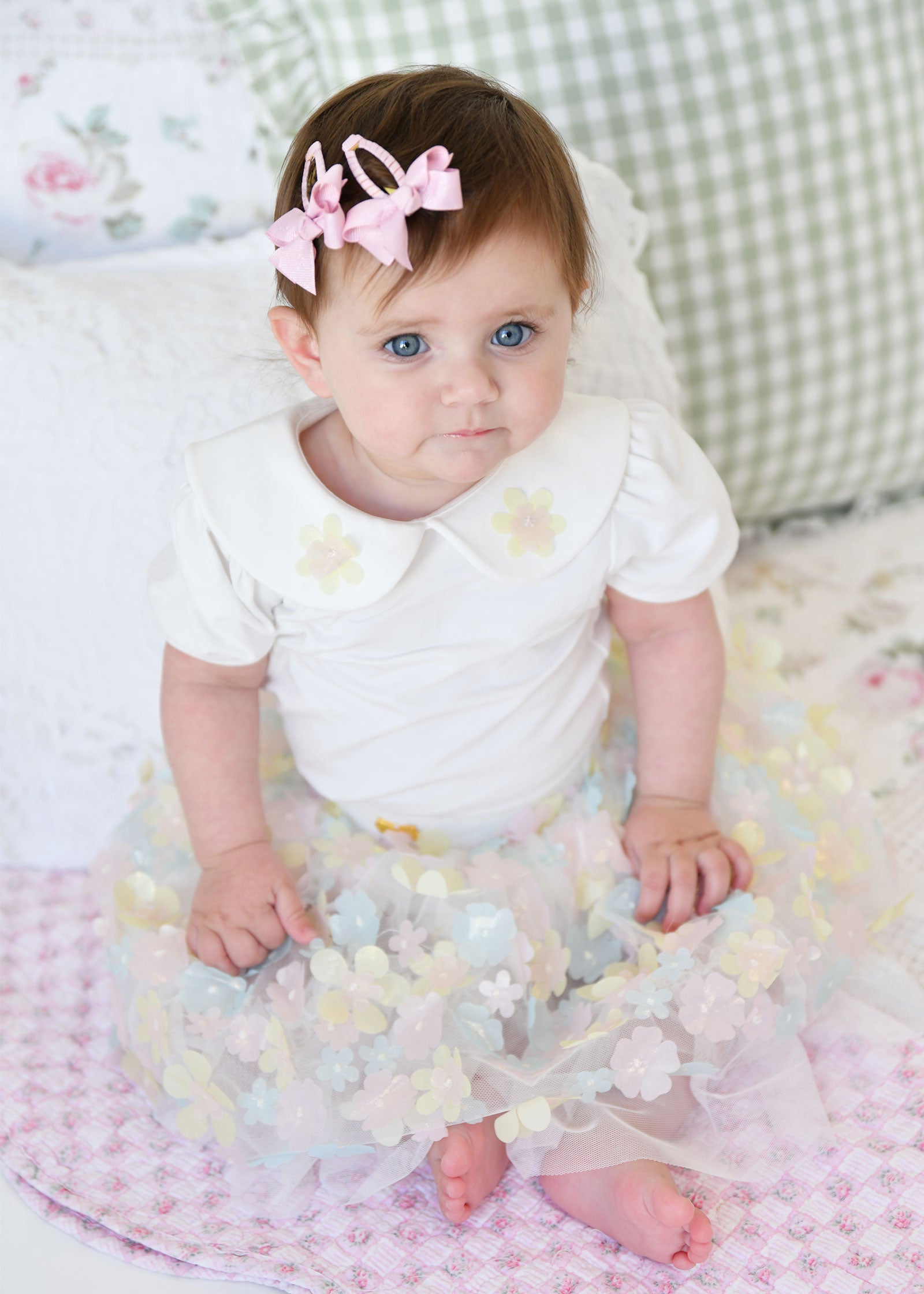 トップス babylclub Gold studs top (baby pink) Cassie 3D Flower Collar Baby Top Snowdrop – Angel's Face