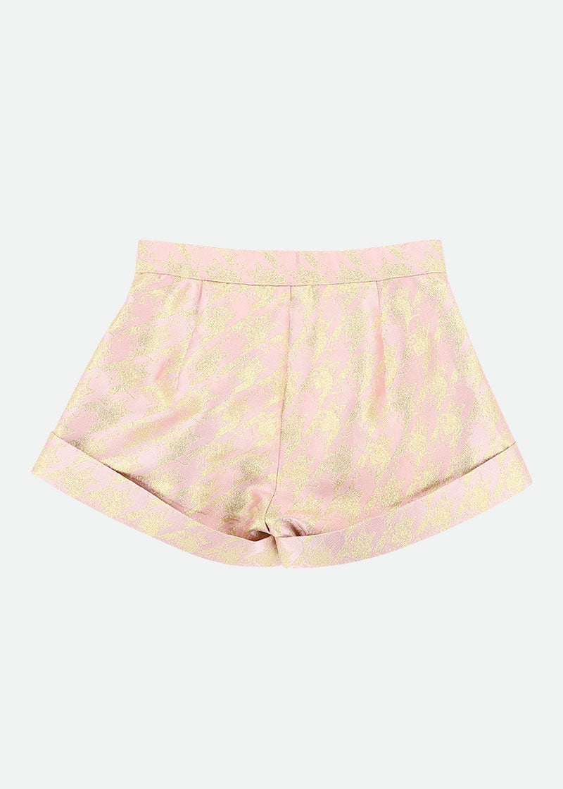 Cat Jacquard Shorts Tea Rose