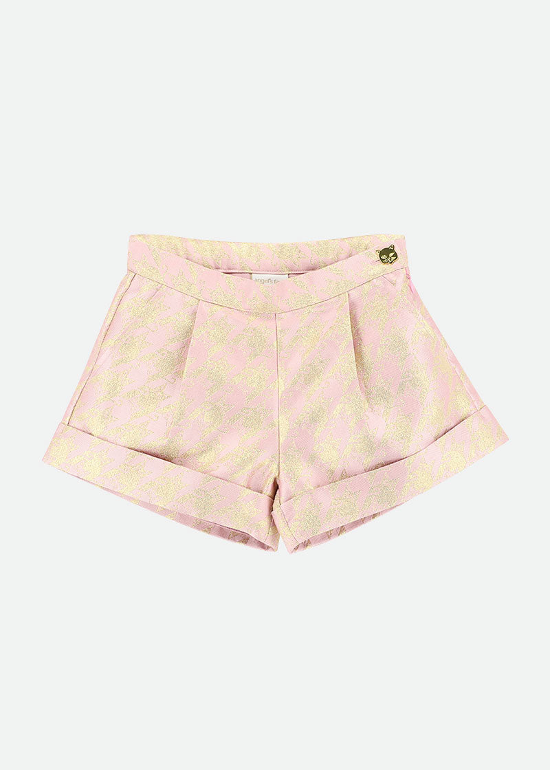 Cat Jacquard Shorts Tea Rose