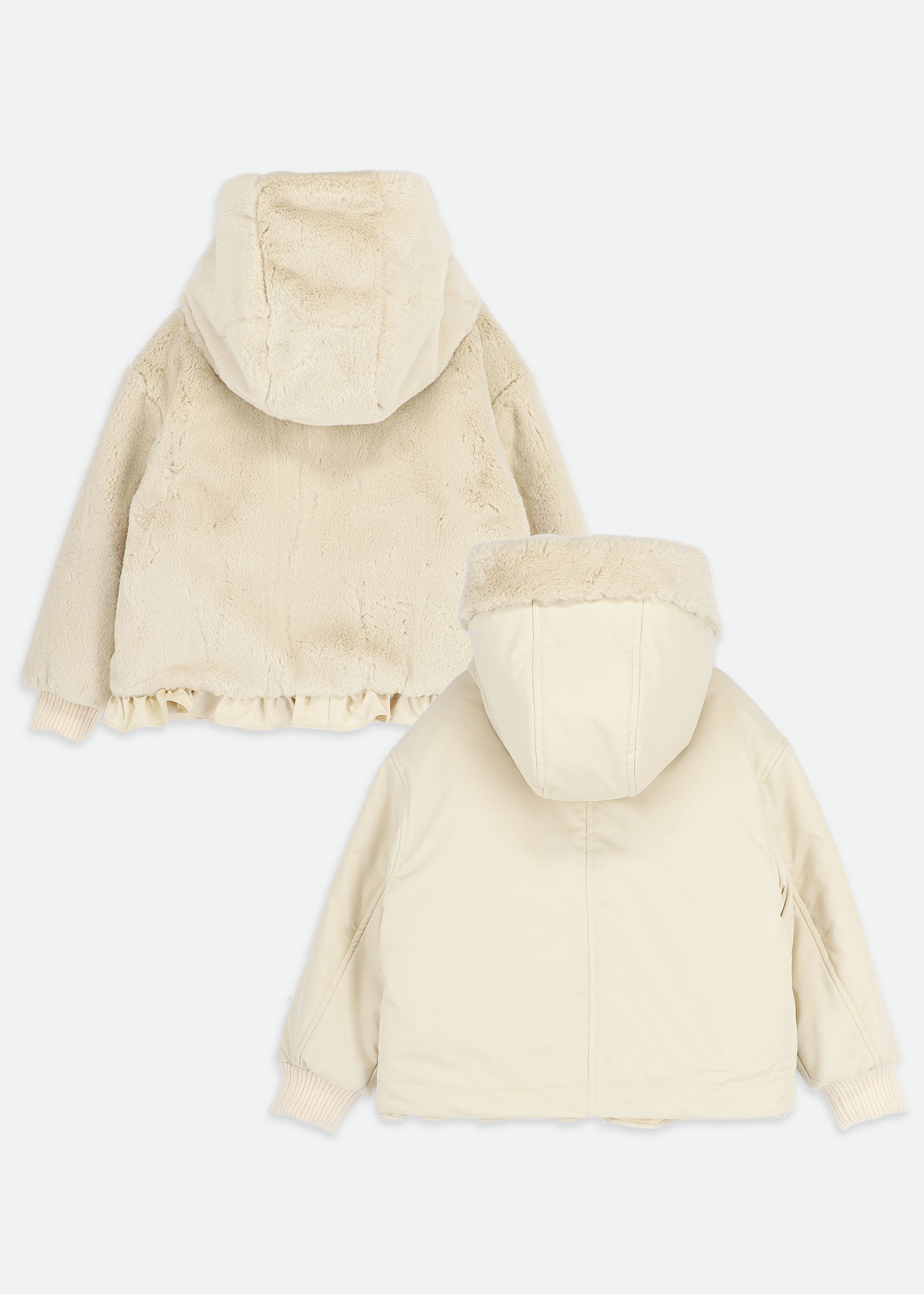 Cathleen Reversible Hooded Coat Sand