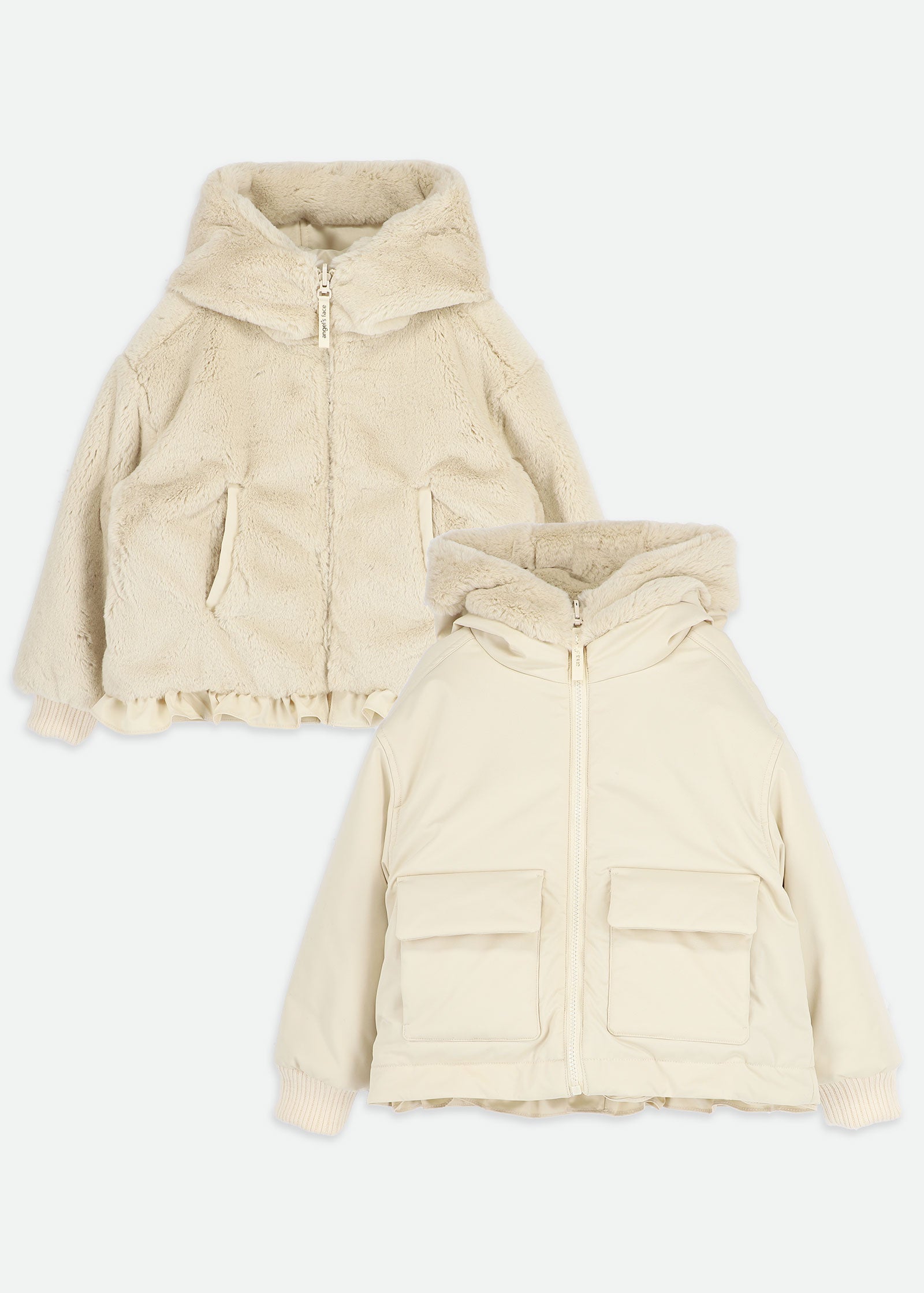 Cathleen Reversible Hooded Coat Sand