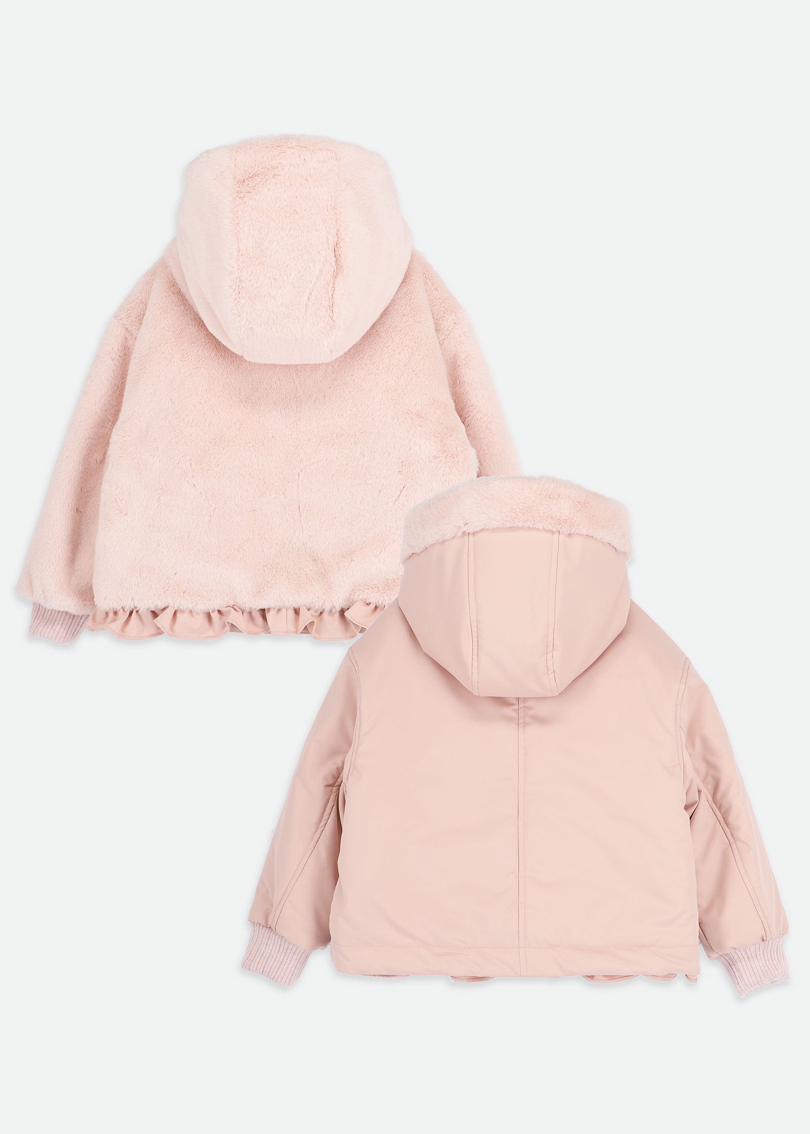 Cathleen Reversible Hooded Coat Pink