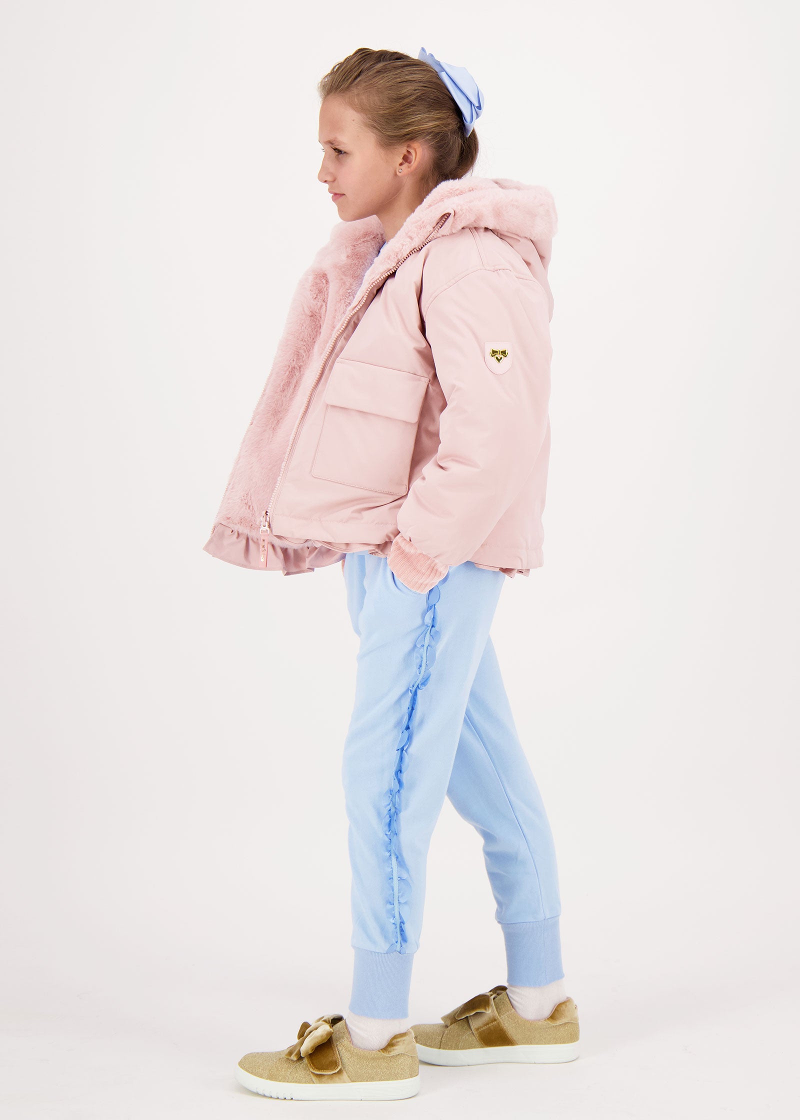 Cathleen Reversible Hooded Coat Pink