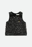 Charlene Sequin Top Black