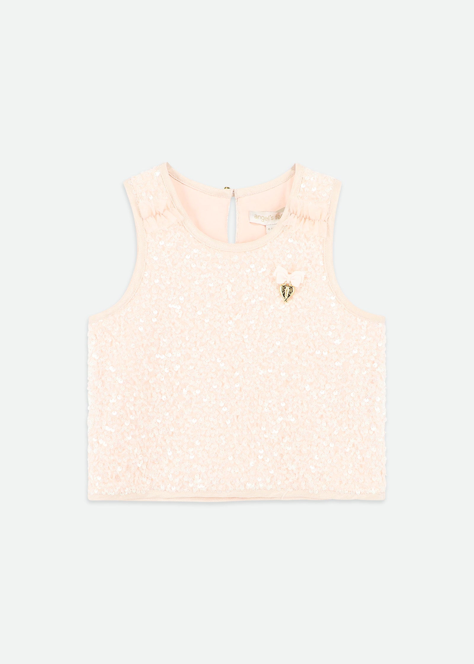 peach sequin top