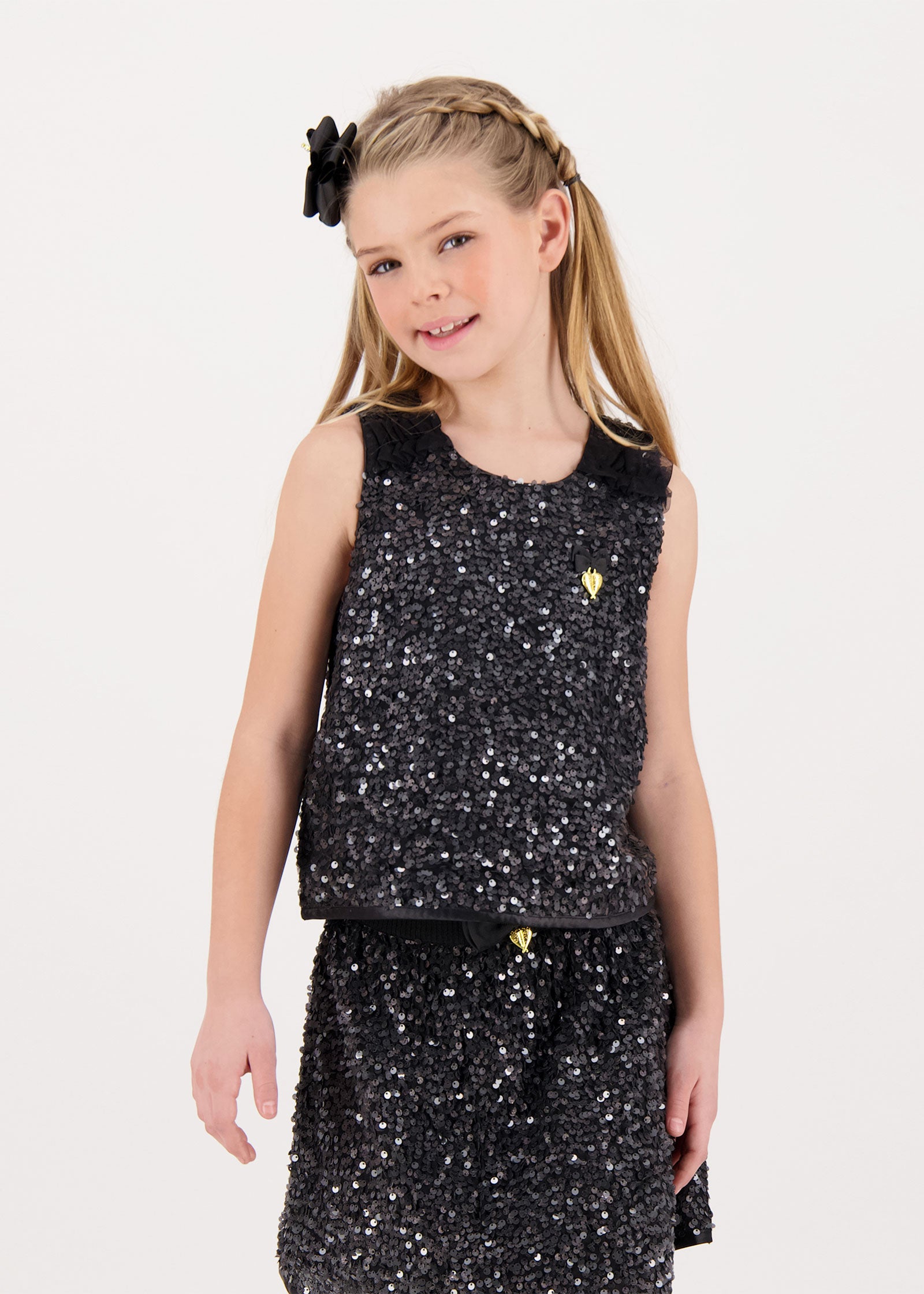 Charlene Sequin Top Black