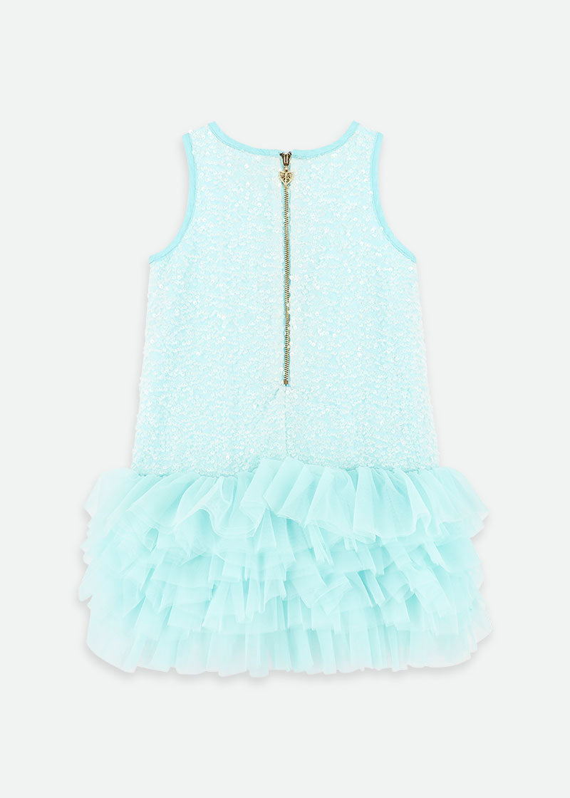 Charleston Sequin Dress Aqua Marine