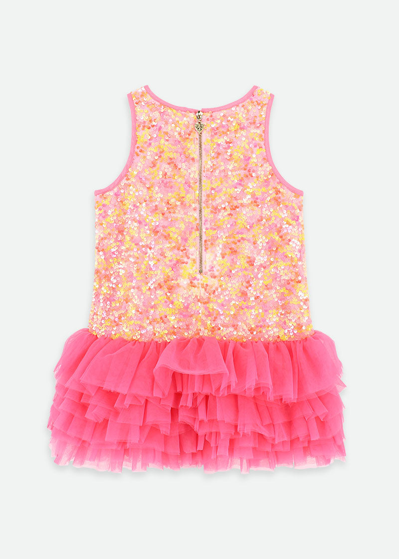 Charleston Sequin/Tulle Dress Pink Multi