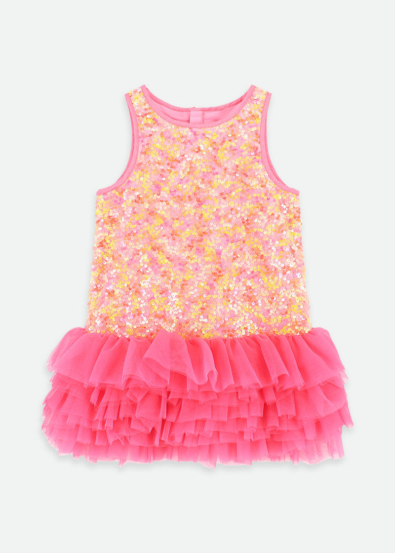 Charleston Sequin/Tulle Dress Pink Multi