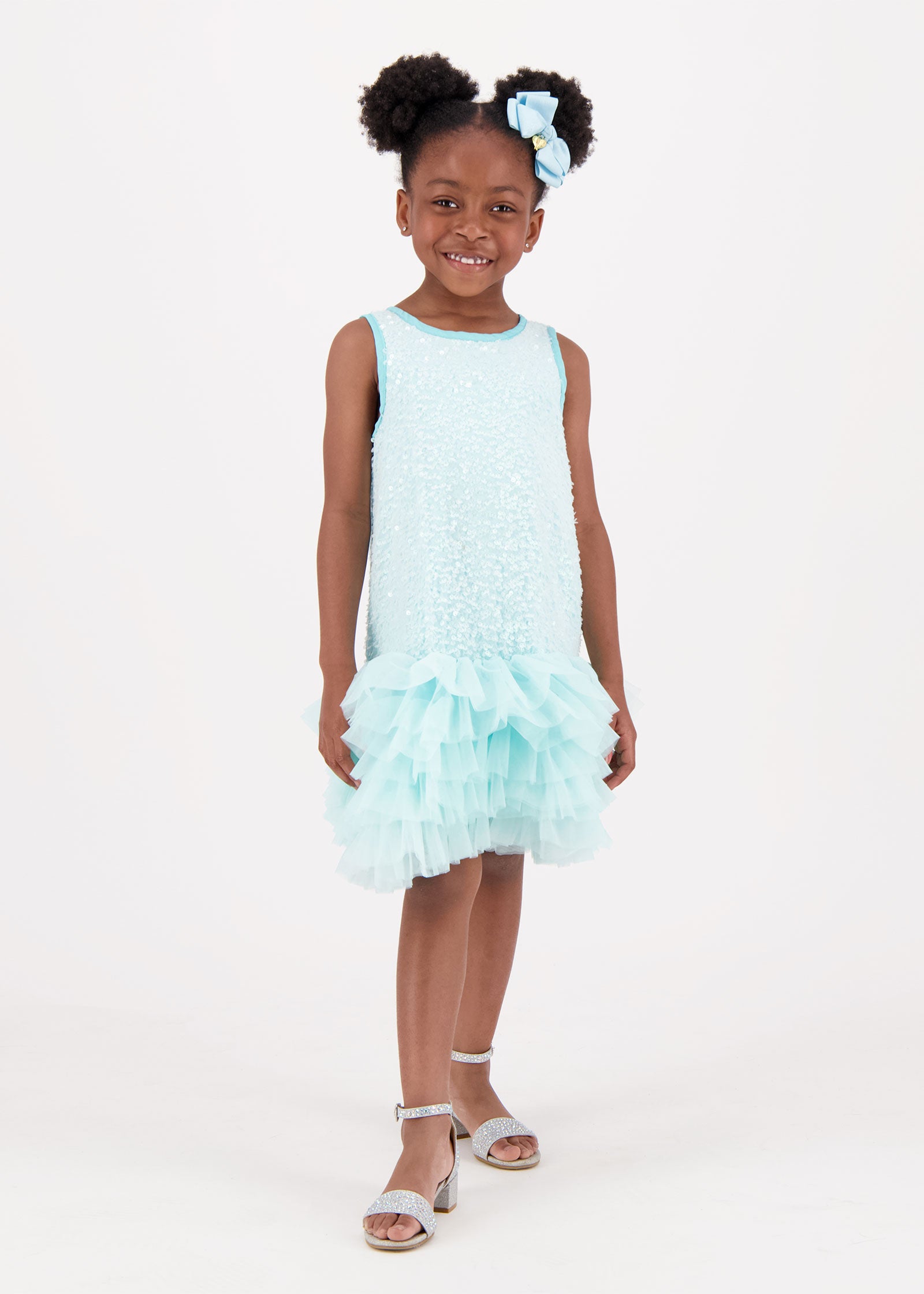 Charleston Sequin Dress Aqua Marine