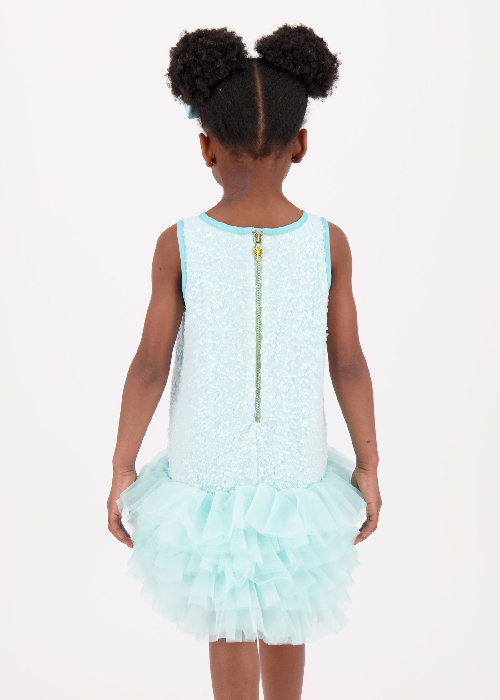 Charleston Sequin Dress Aqua Marine