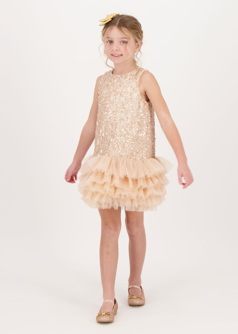 Charleston Sequin Dress Caramel