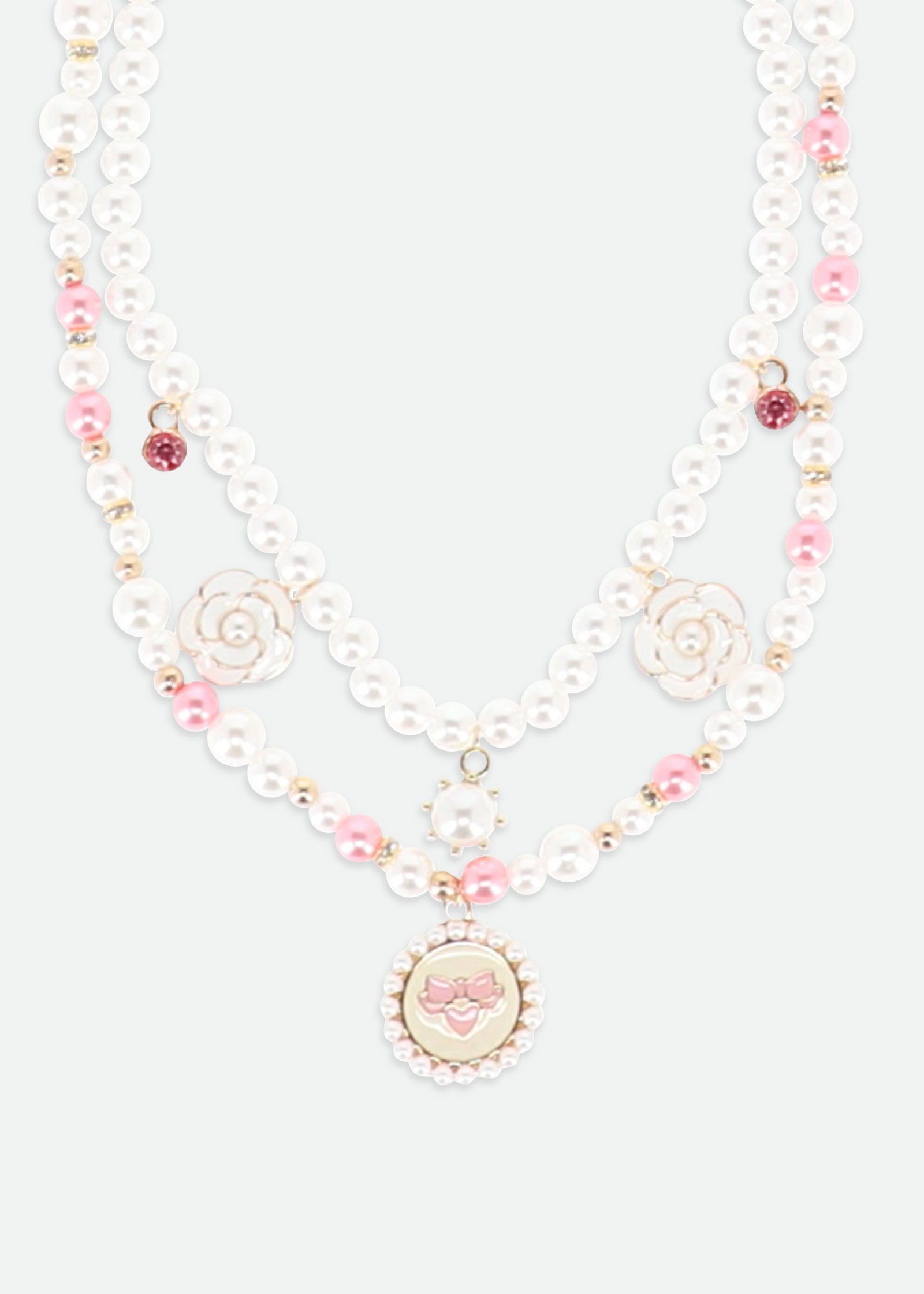 Pendant Necklace Pink/Snowdrop