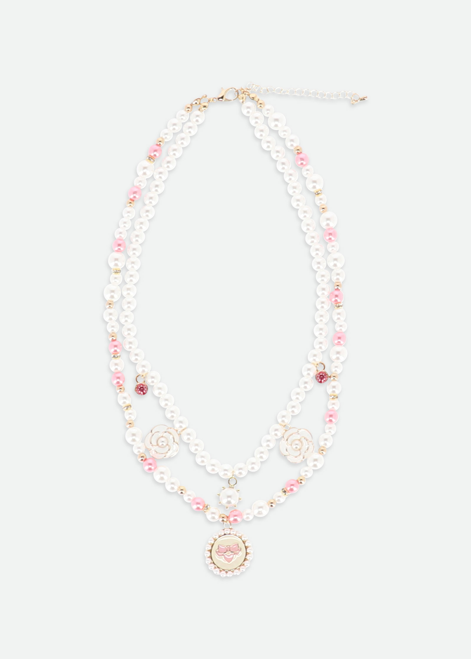 Pendant Necklace Pink/Snowdrop