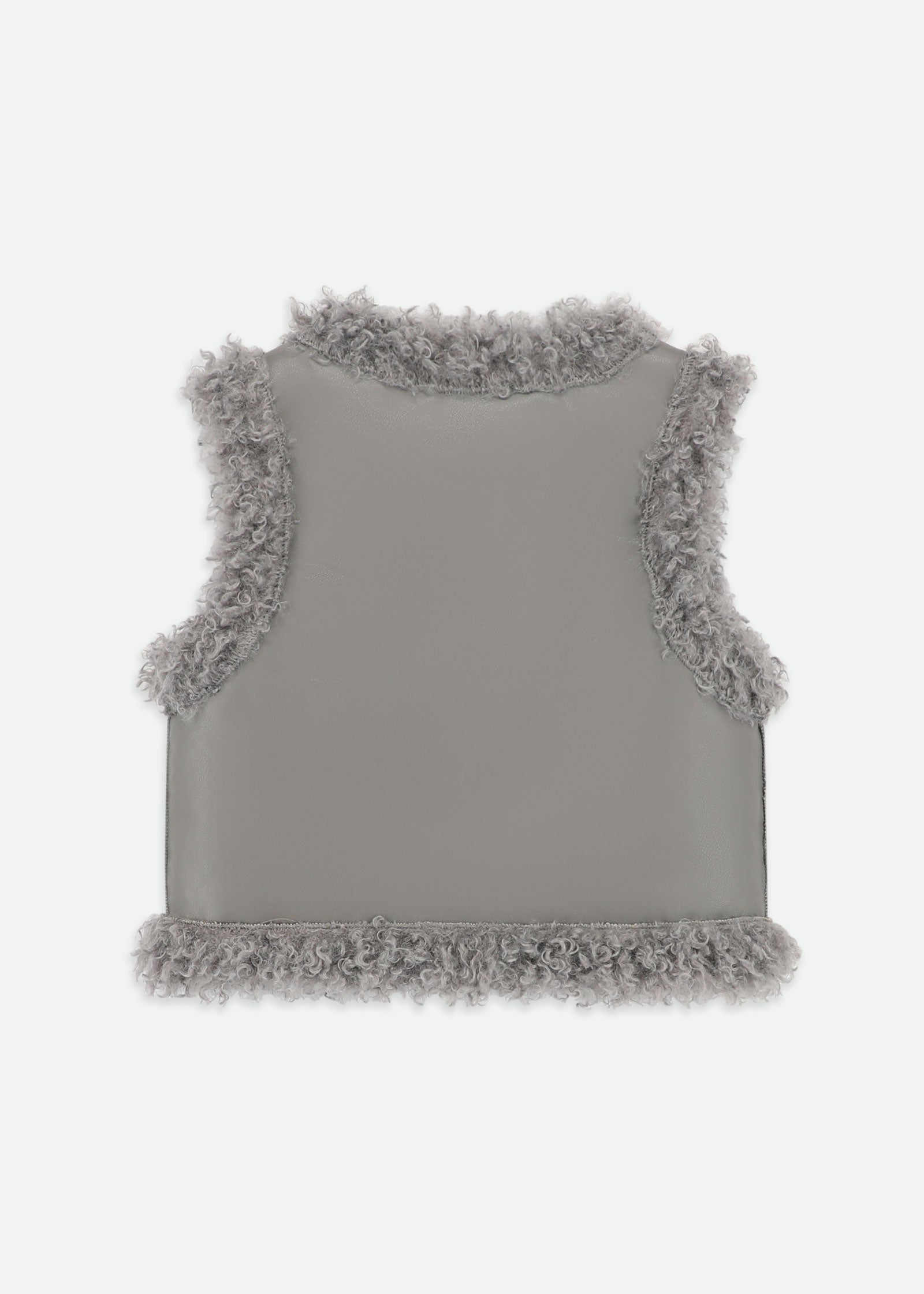 Cher Curly Fur Gilet Grey