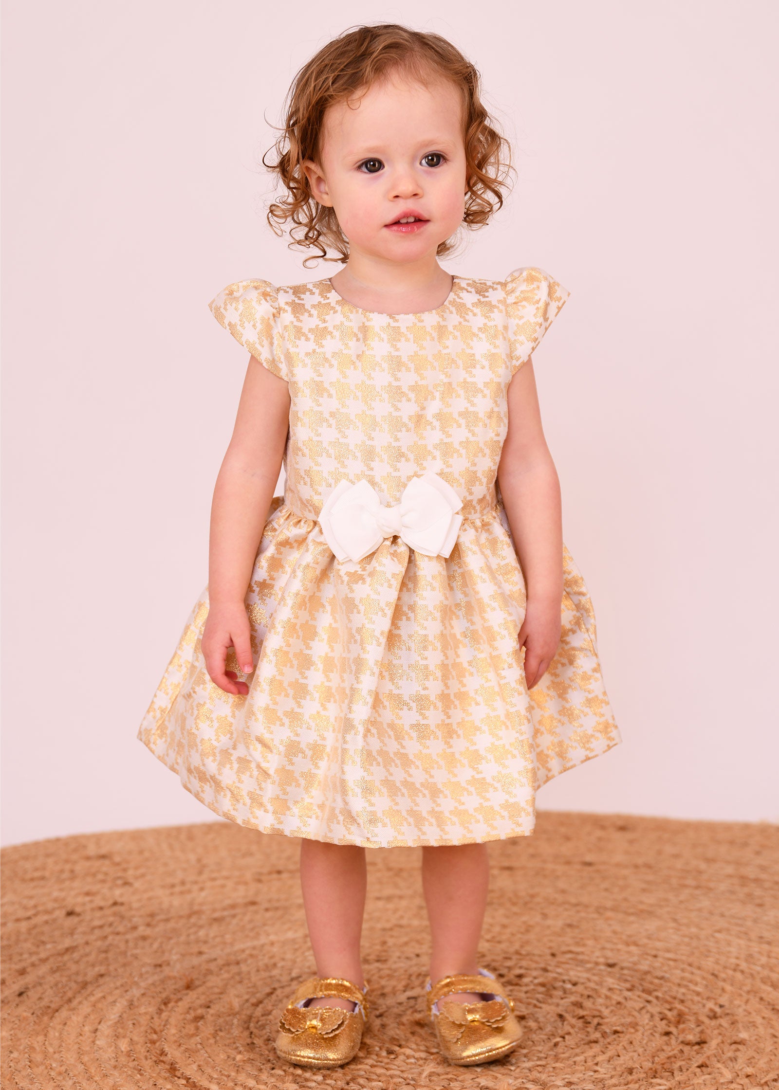 Chess Baby Houndstooth Dress Snowdrop