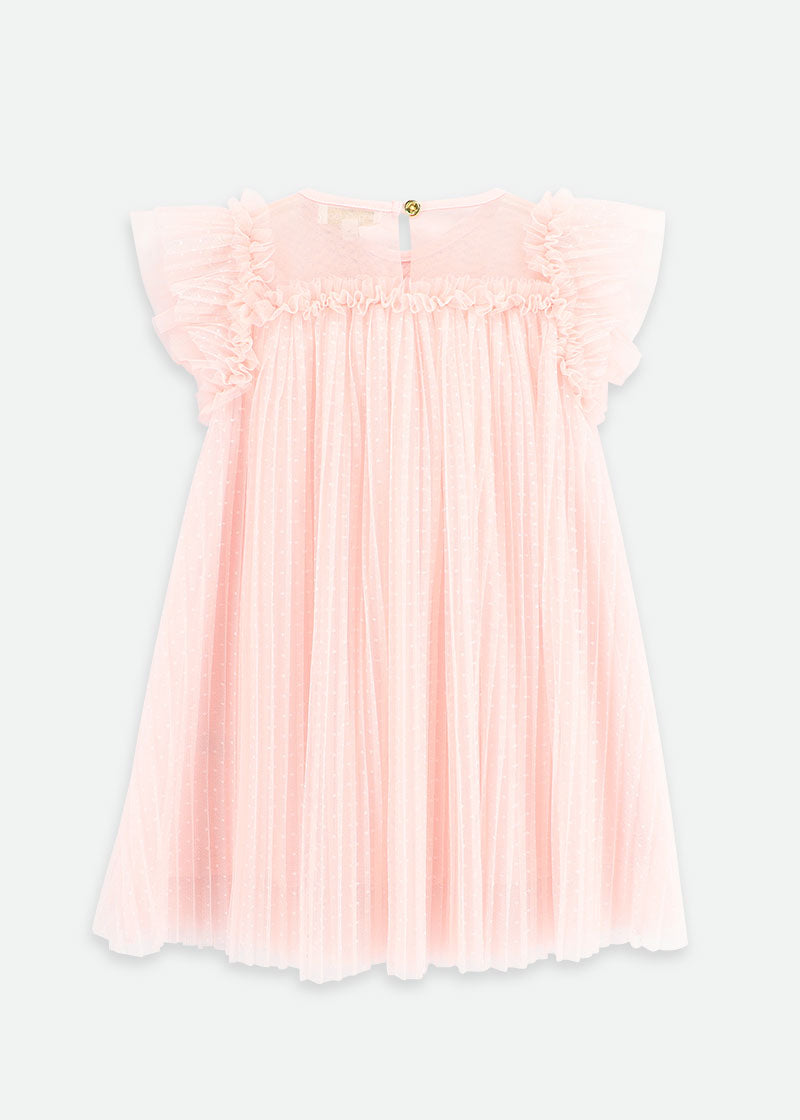 Cho Spotted Tulle Butterfly Dress Pale Pink