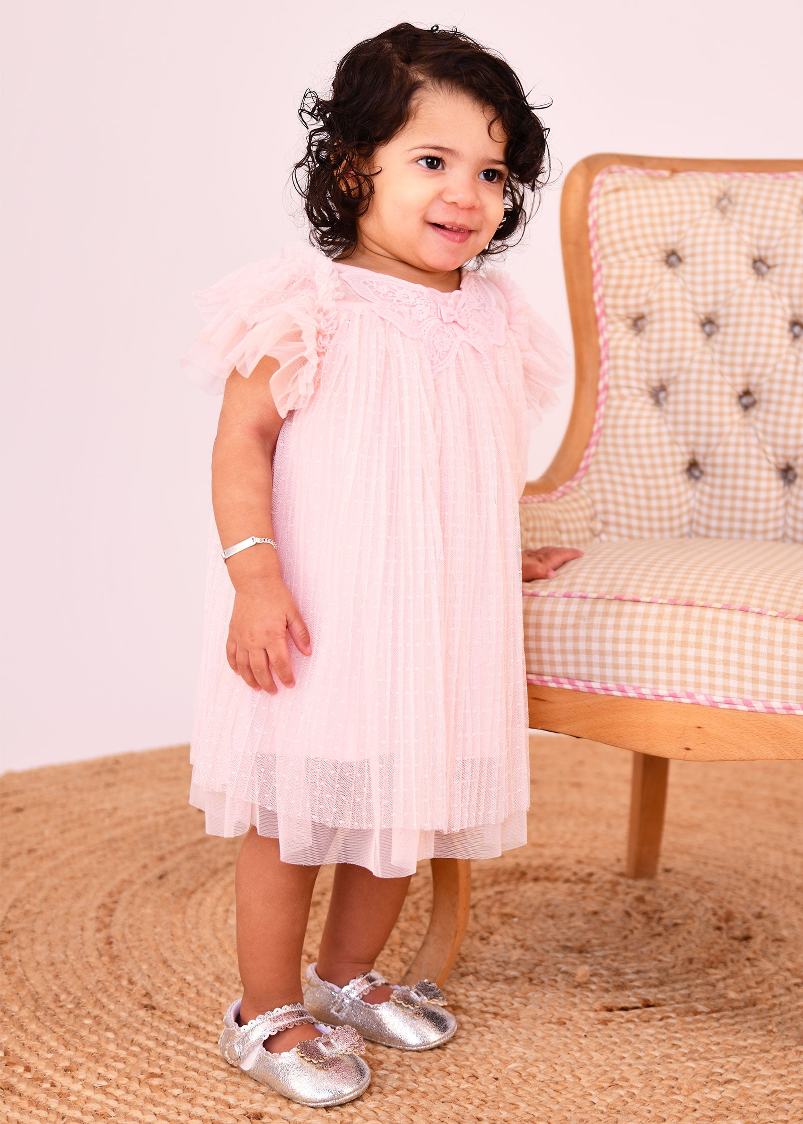 Cho Baby Tulle Butterfly Dress Pale Pink