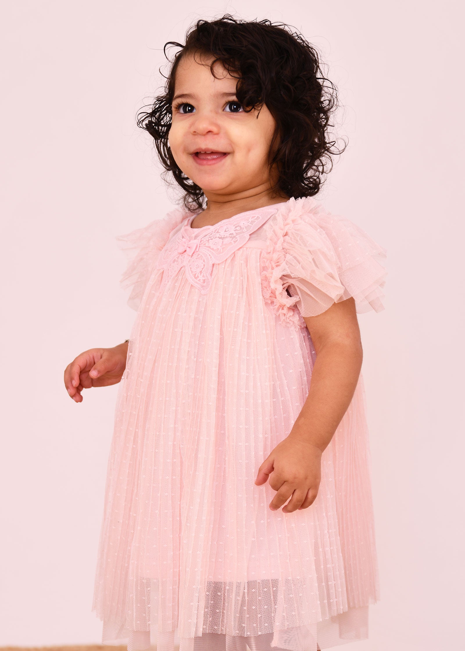 Cho Baby Tulle Butterfly Dress Pale Pink