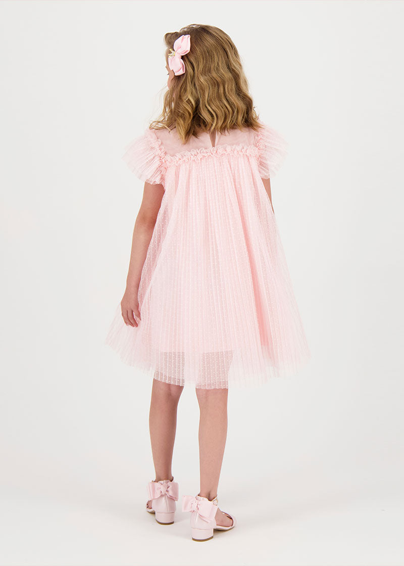 Cho Spotted Tulle Butterfly Dress Pale Pink