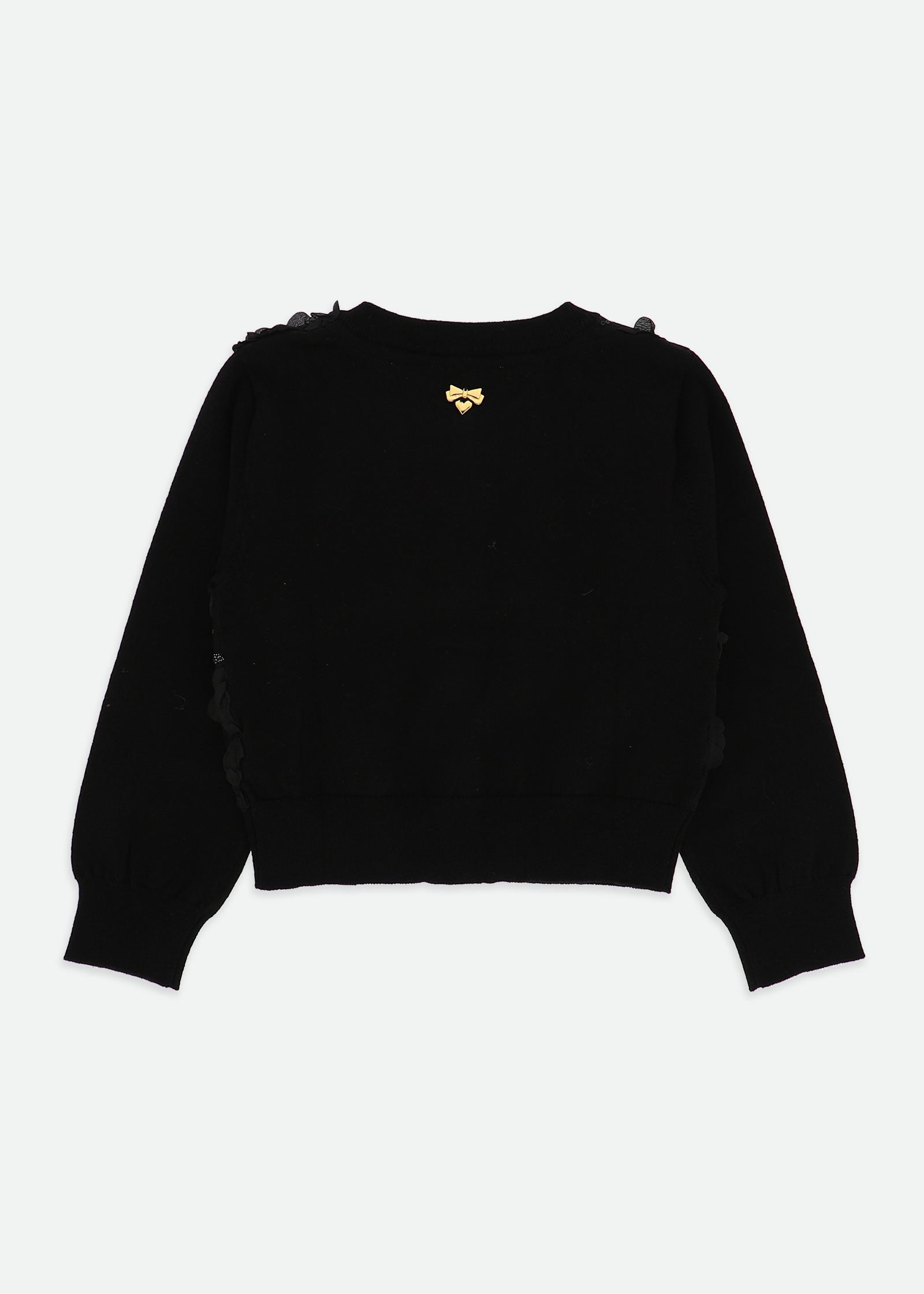 Chris Sequin And 3D Flower Cardigan Black
