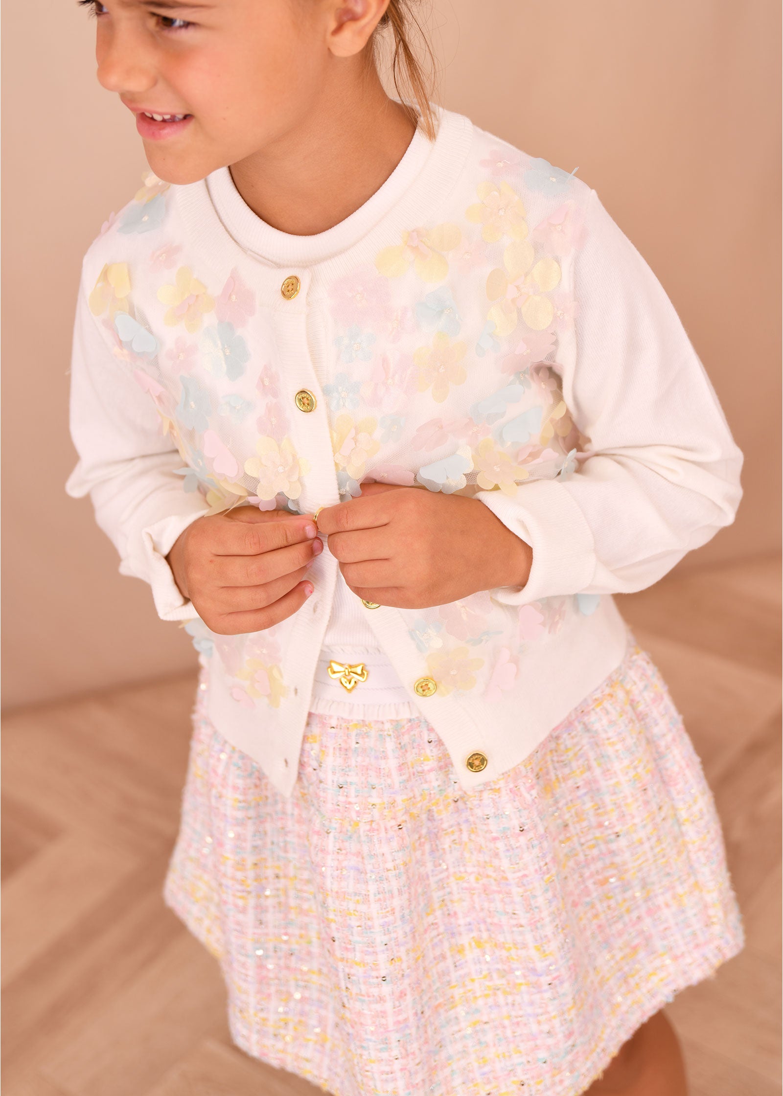 Chris Multi Flower Knitted Cardigan Multi