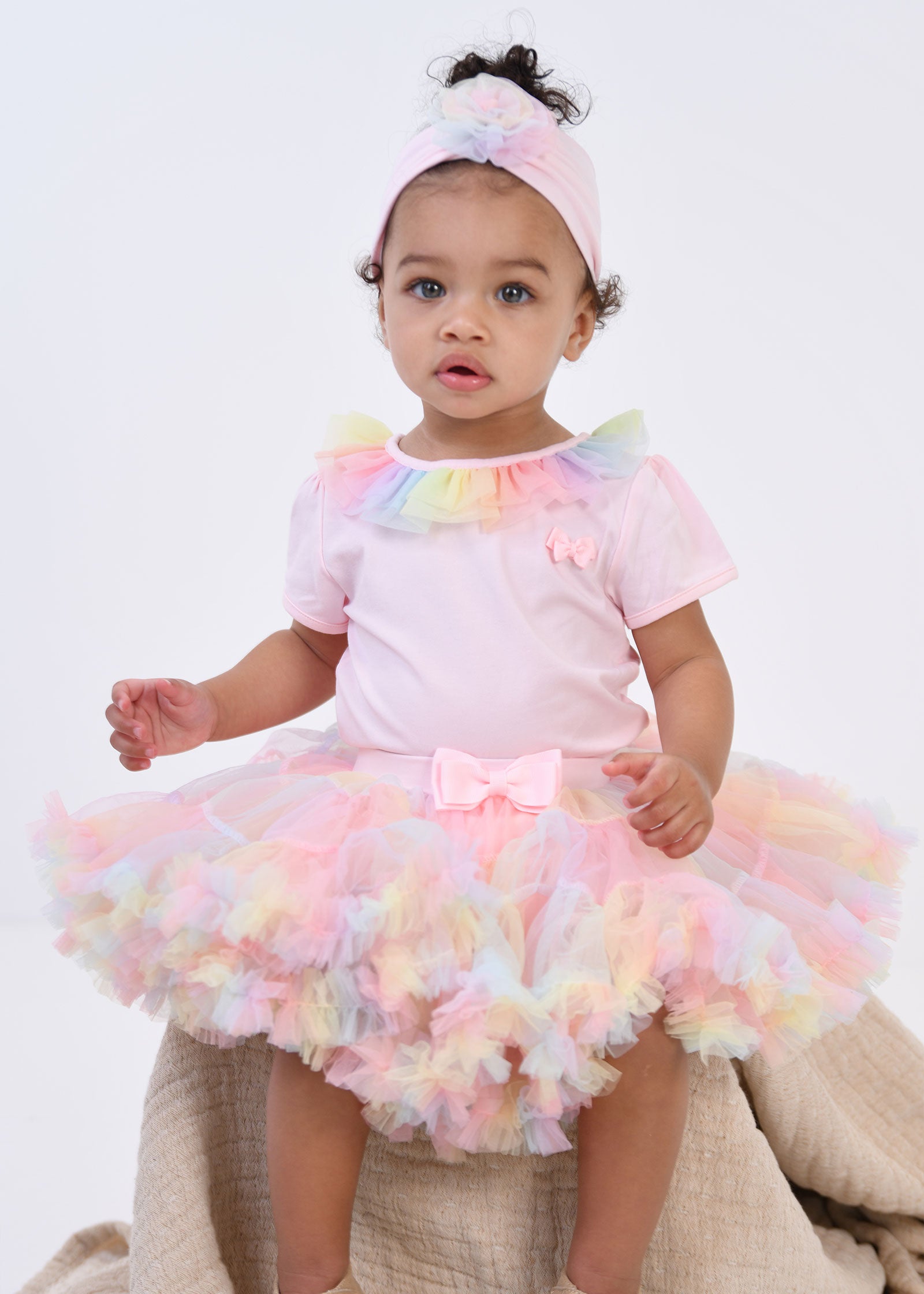 Clementine Rainbow Baby Set Pale Pink