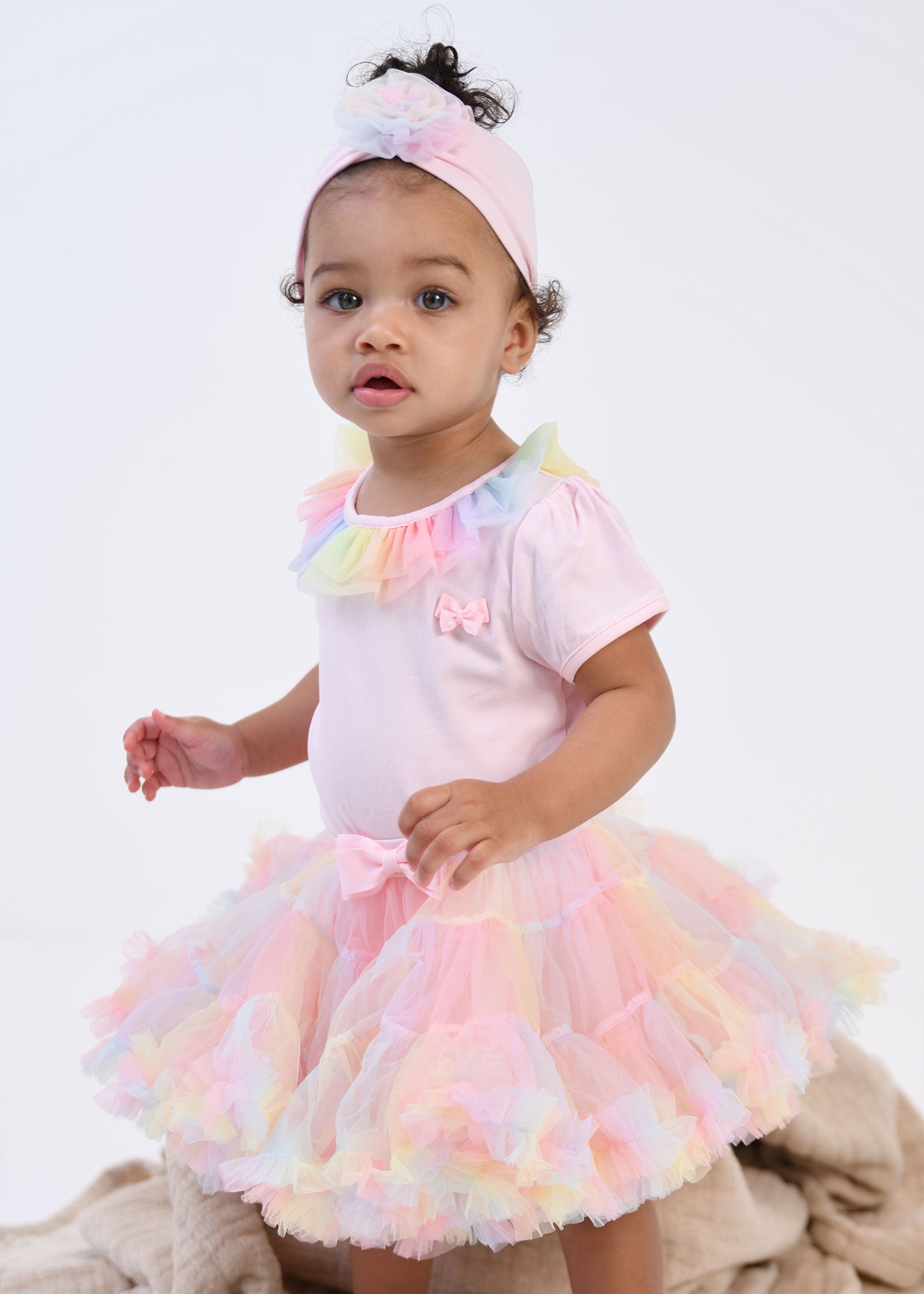 Clementine Rainbow Baby Set Pale Pink