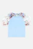 Codie Floral Tulle Top Baby Blue