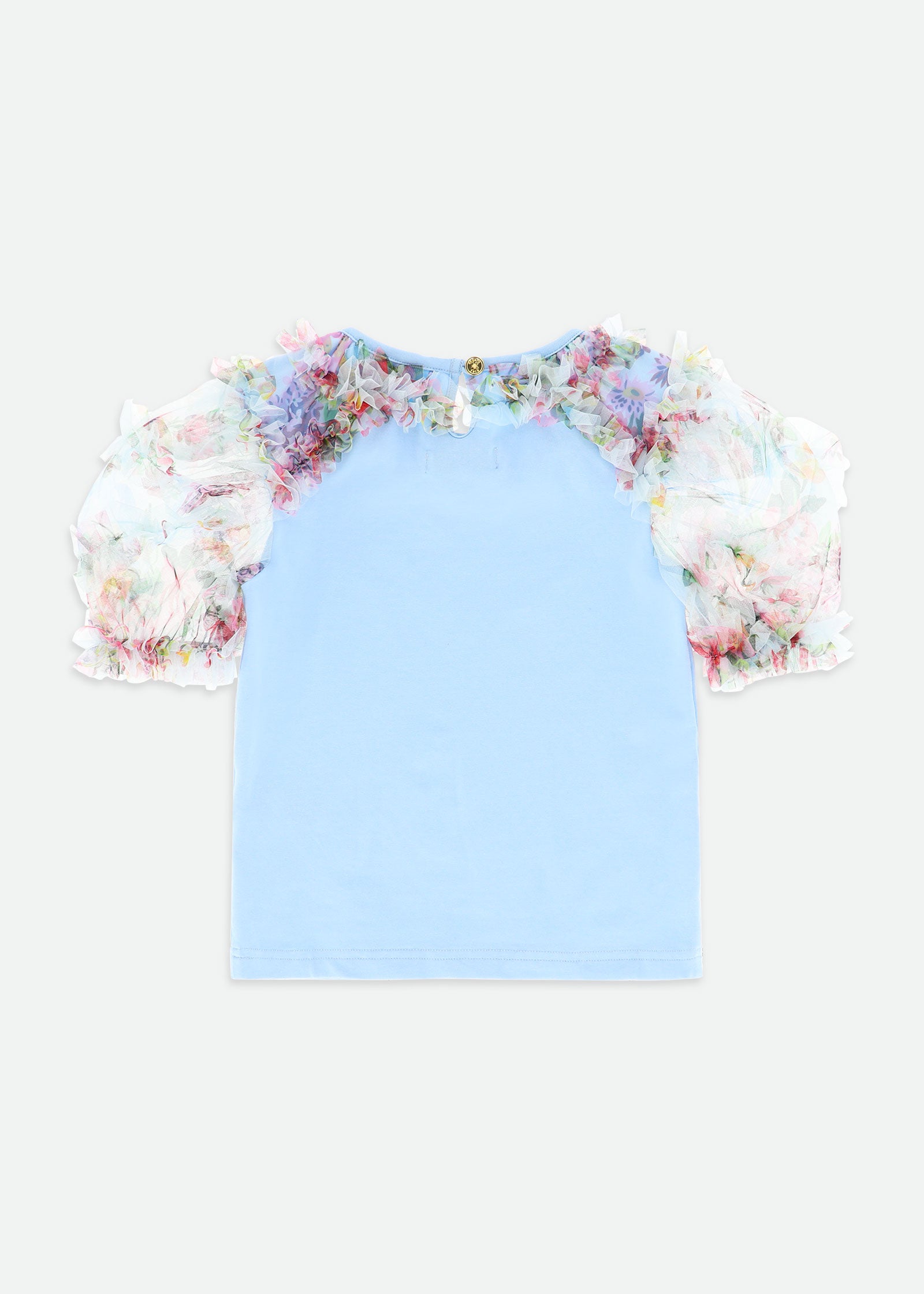 Codie Floral Tulle Top Baby Blue