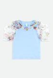 Codie Floral Tulle Top Baby Blue